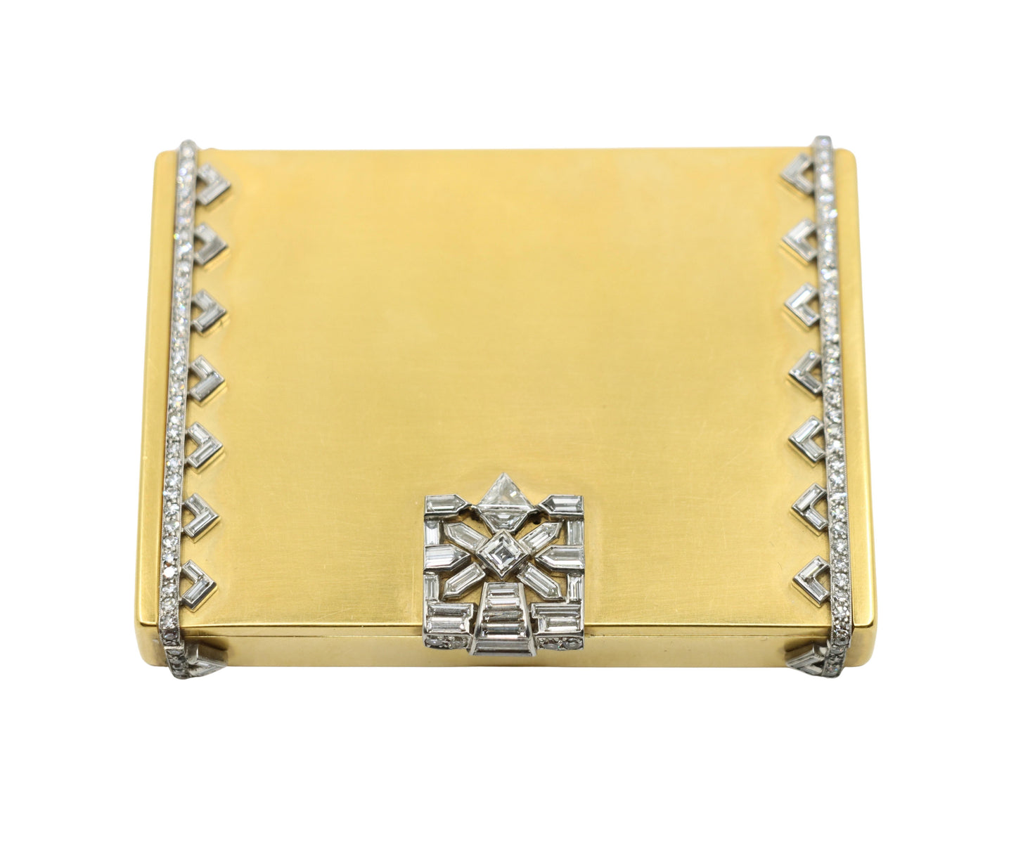 Cartier 1930s 18K Gold Diamond Make-Up Box