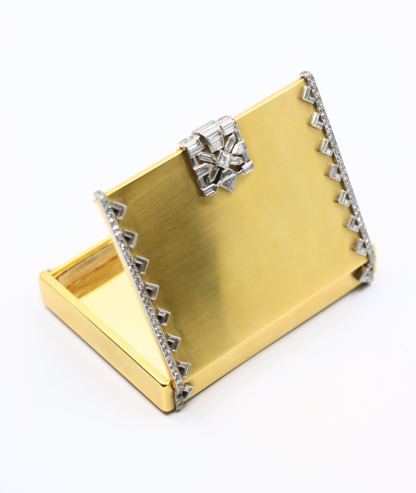 Cartier 1930s 18K Gold Diamond Make-Up Box