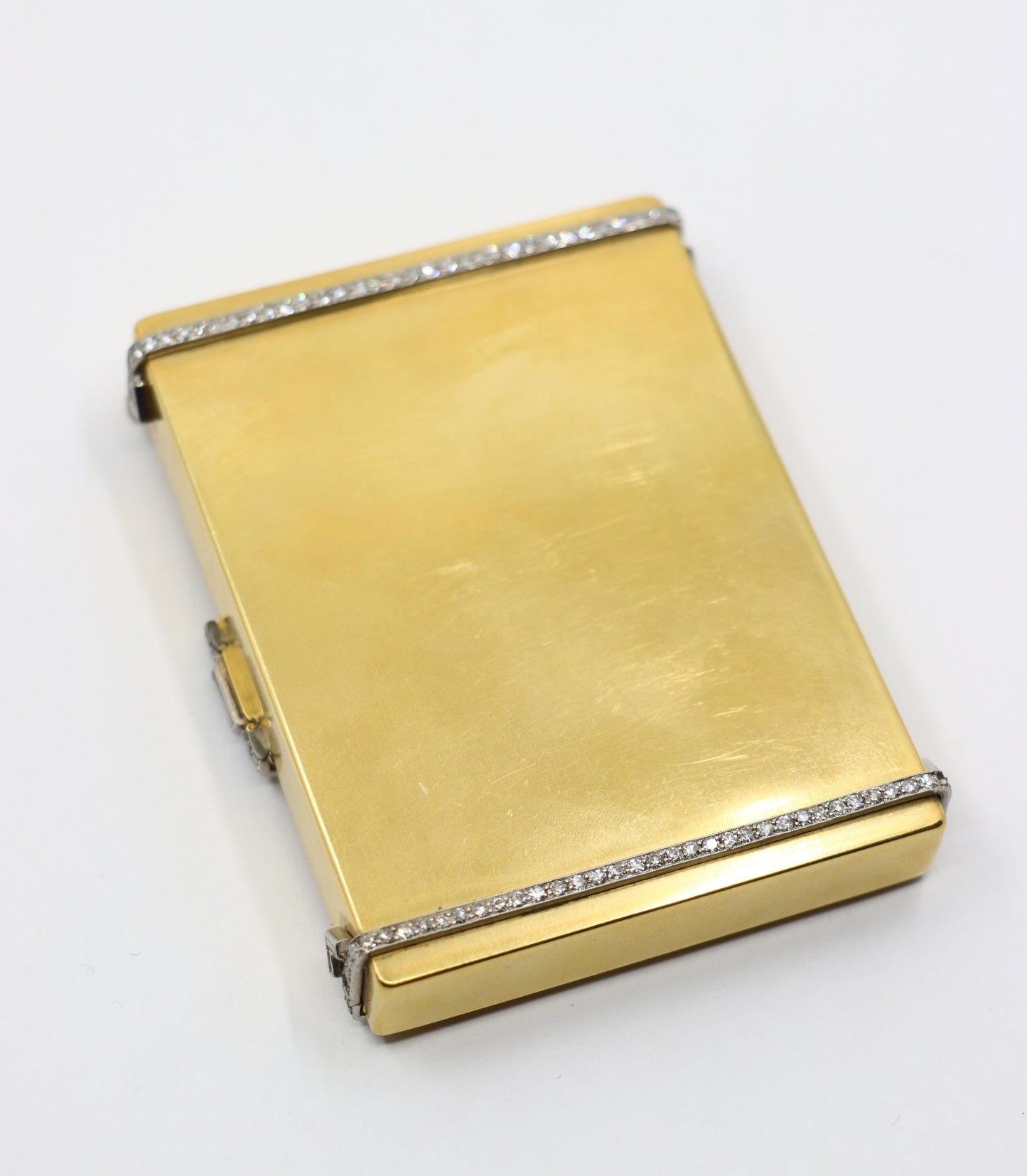 Cartier 1930s 18K Gold Diamond Make-Up Box