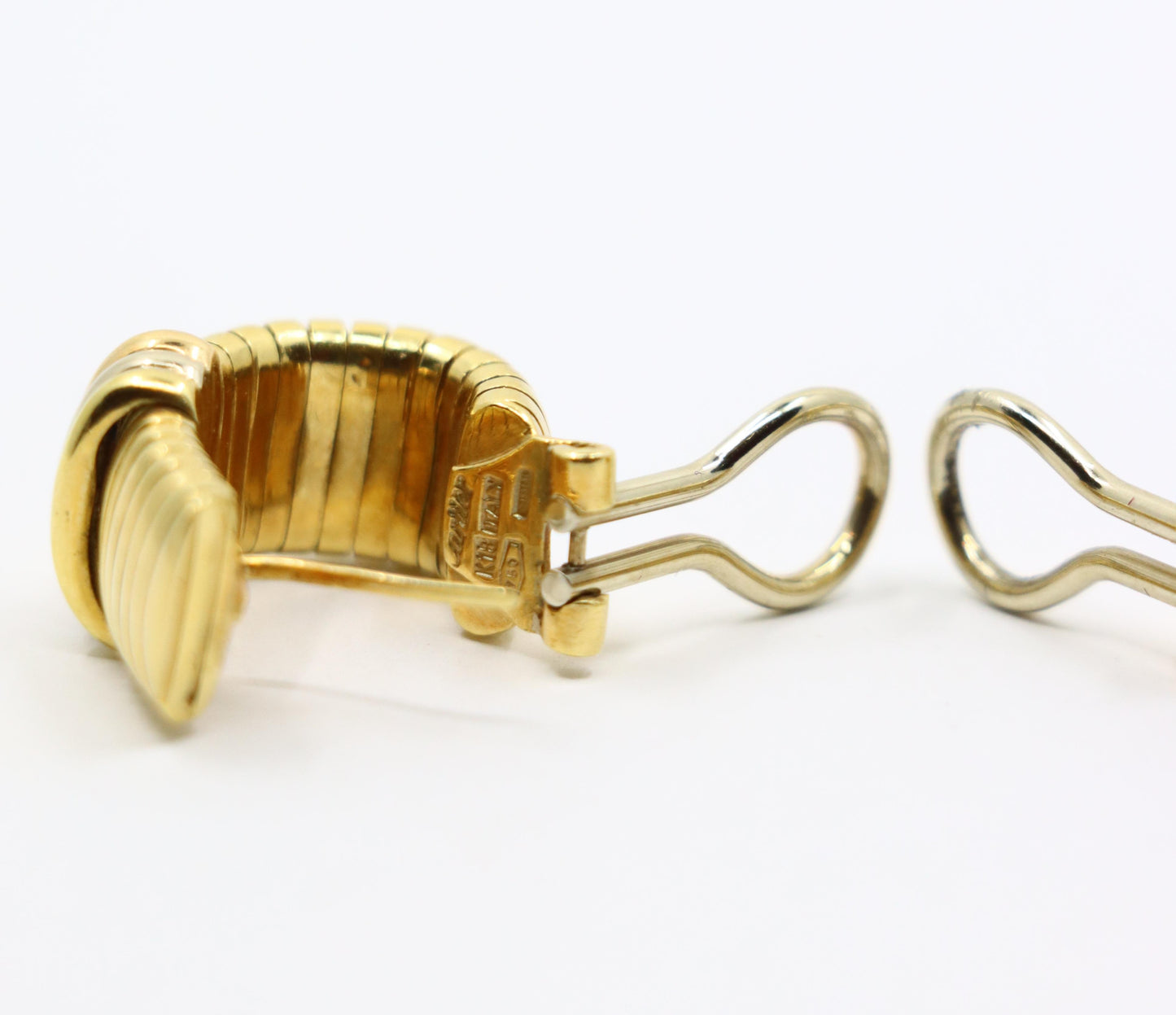 Vintage Cartier 18K Yellow & White Gold Tubogas Earrings