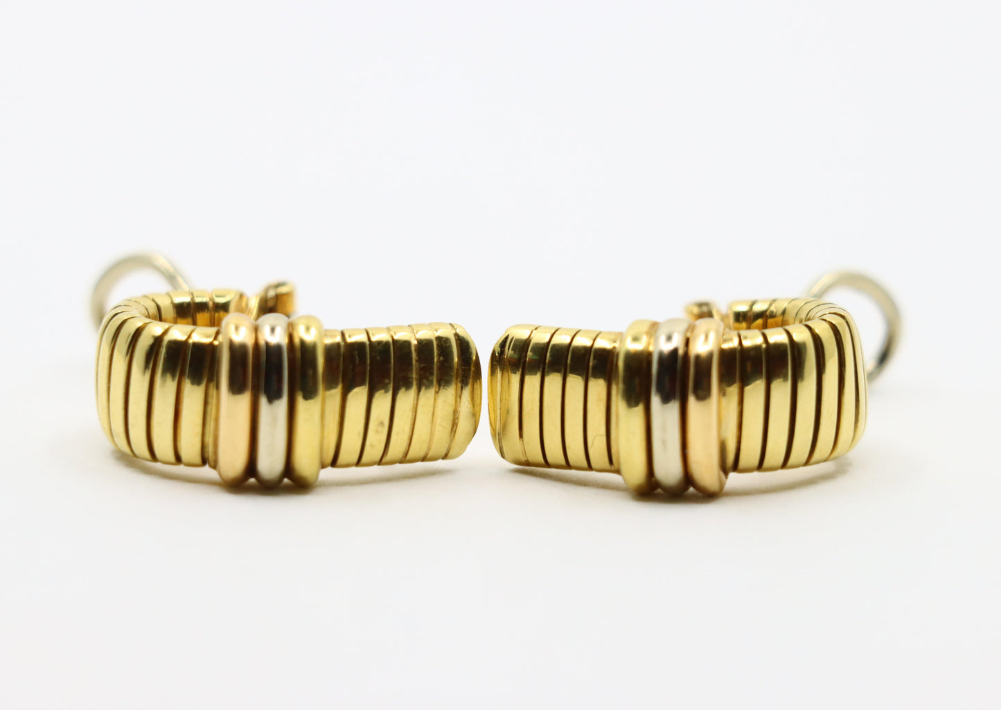 Vintage Cartier 18K Yellow & White Gold Tubogas Earrings
