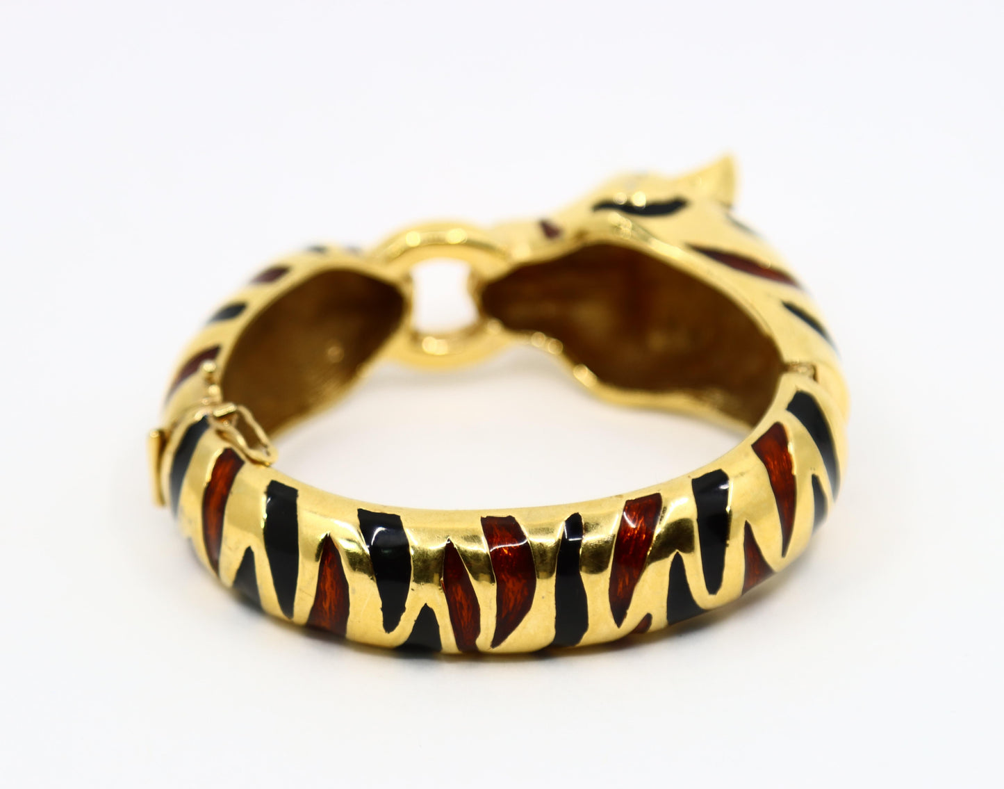 Vintage Ciner Gold Tone Enamel Tiger Bracelet