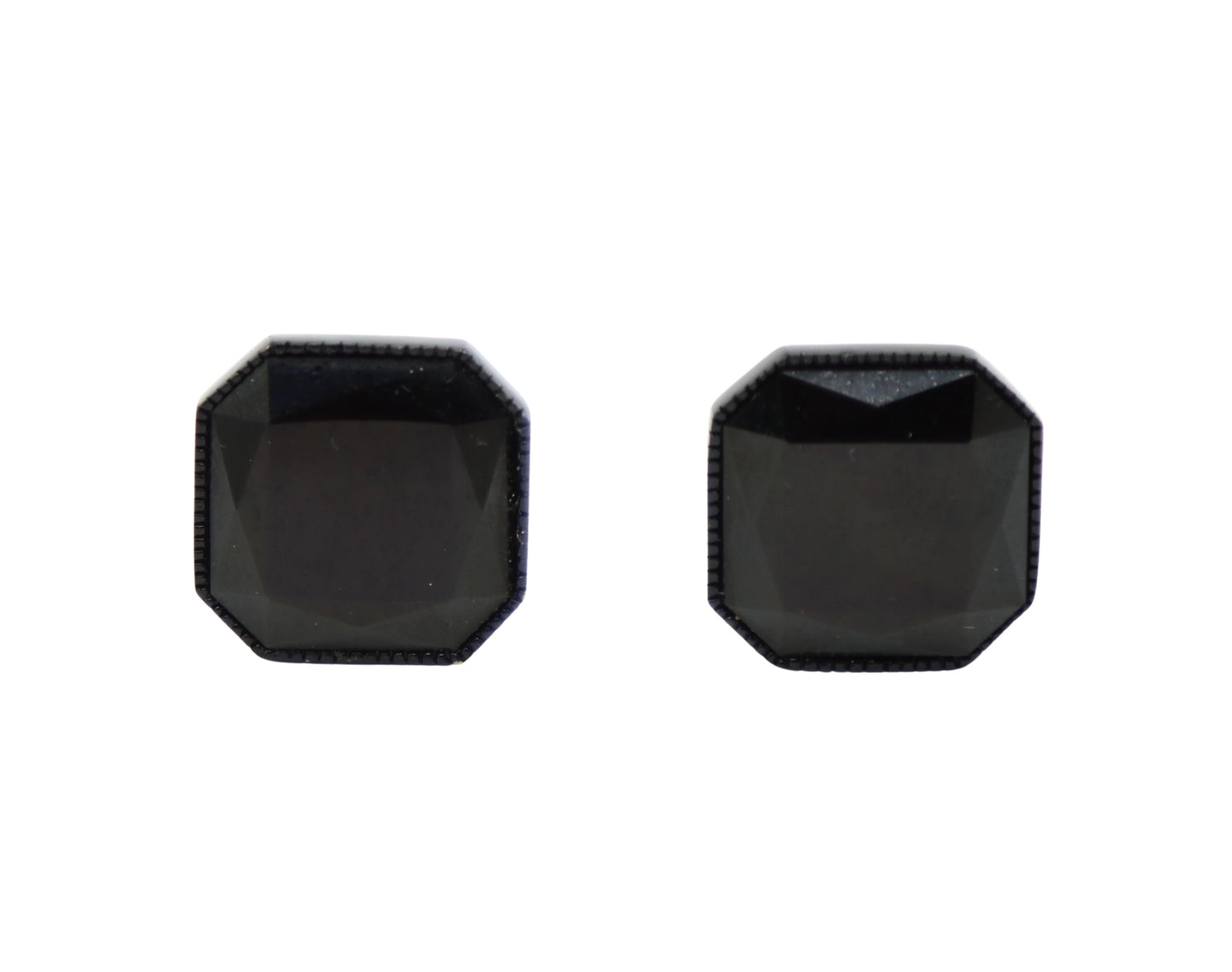 Vintage St.John Black Octagon Earring