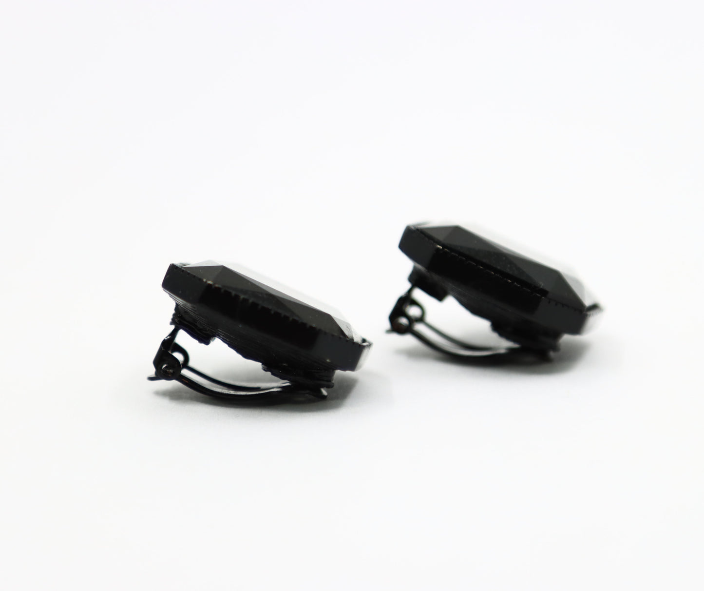 Vintage St.John Black Octagon Earring