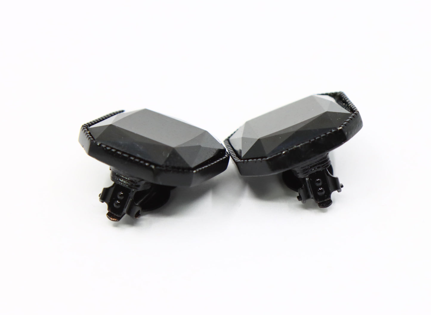 Vintage St.John Black Octagon Earring