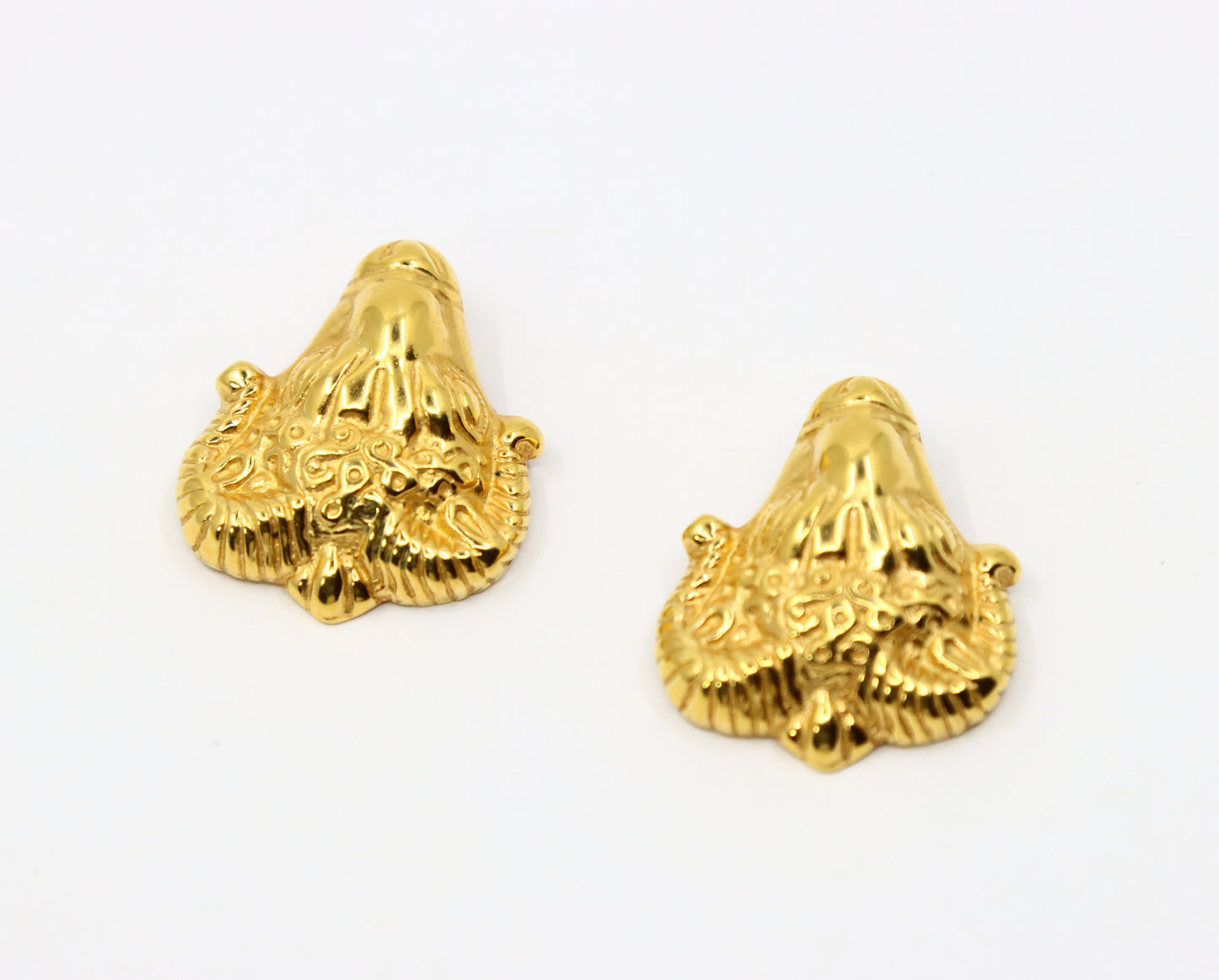 Vintage MMA Gold Tone Goat Earrings