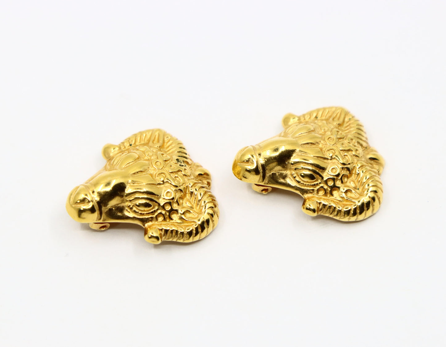 Vintage MMA Gold Tone Goat Earrings