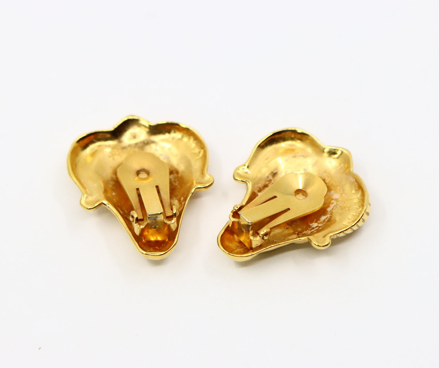 Vintage MMA Gold Tone Goat Earrings
