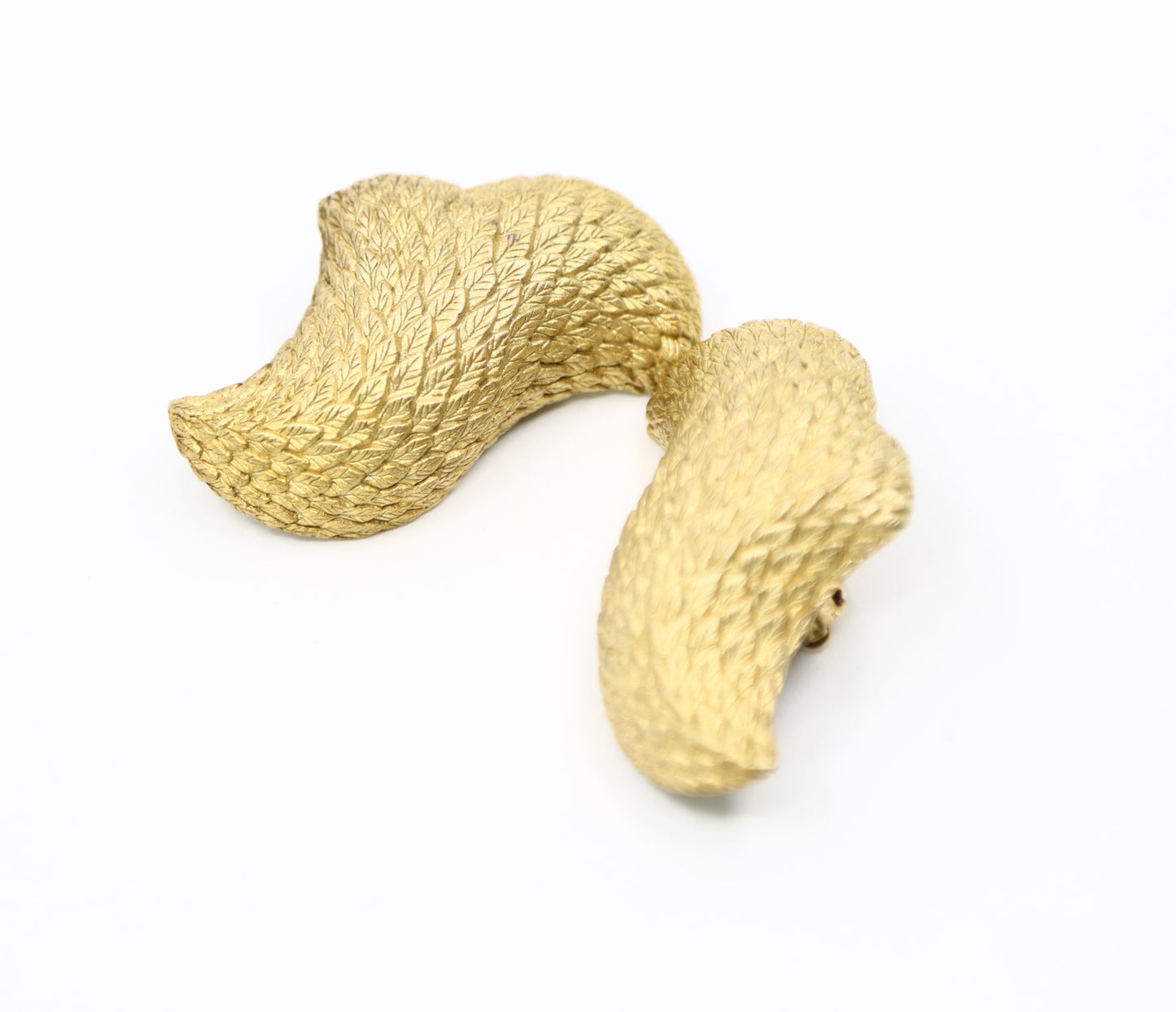Vintage Stephen Dureck Sterling Silver Gold Tone Textured Earrings