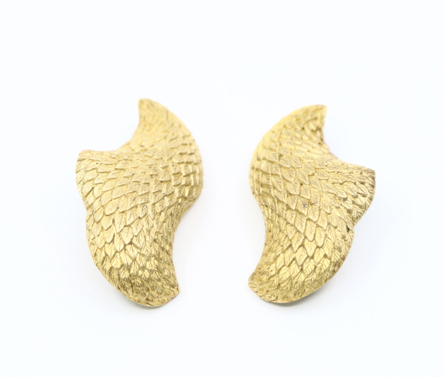 Vintage Stephen Dureck Sterling Silver Gold Tone Textured Earrings