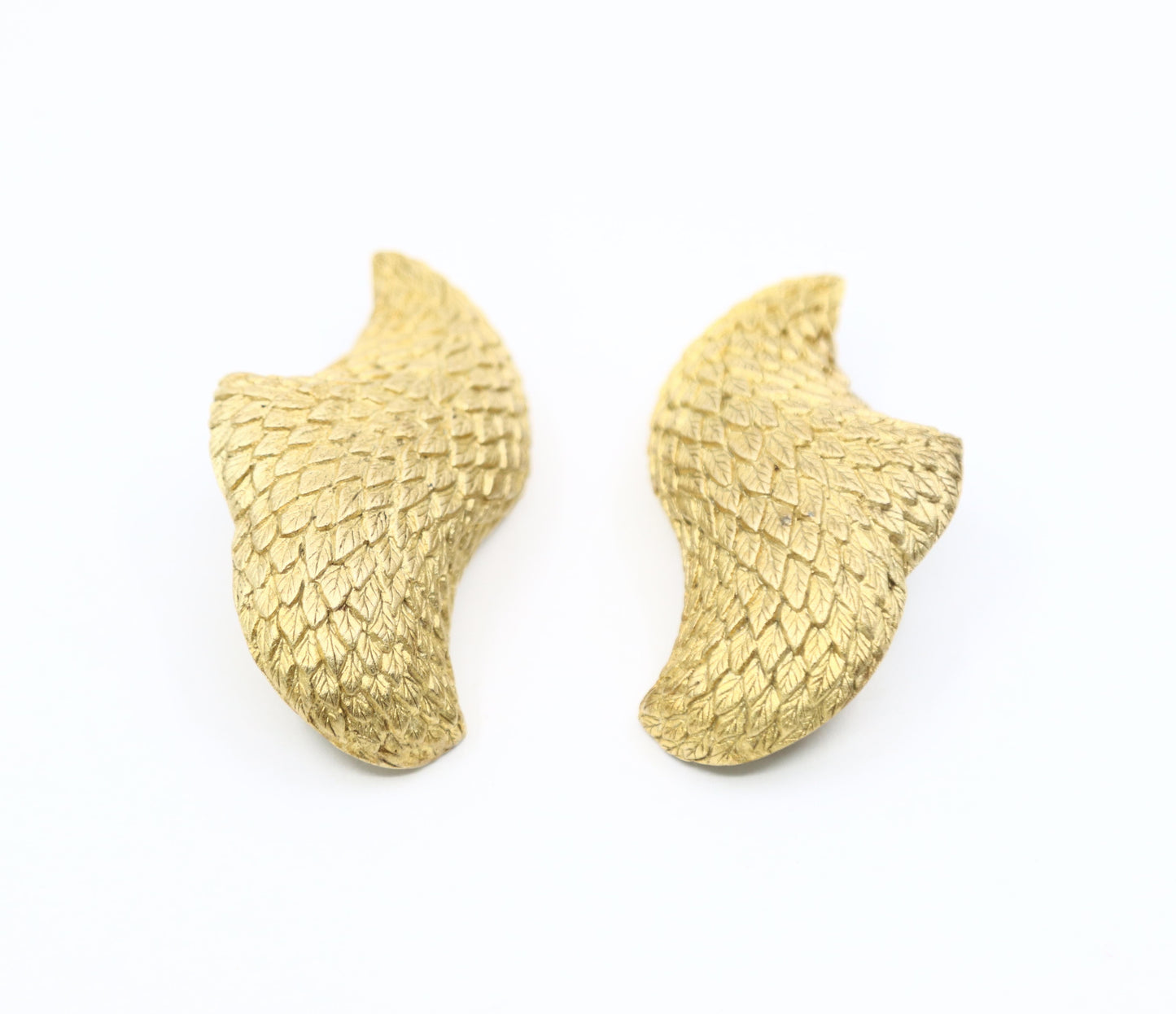 Vintage Stephen Dureck Sterling Silver Gold Tone Textured Earrings