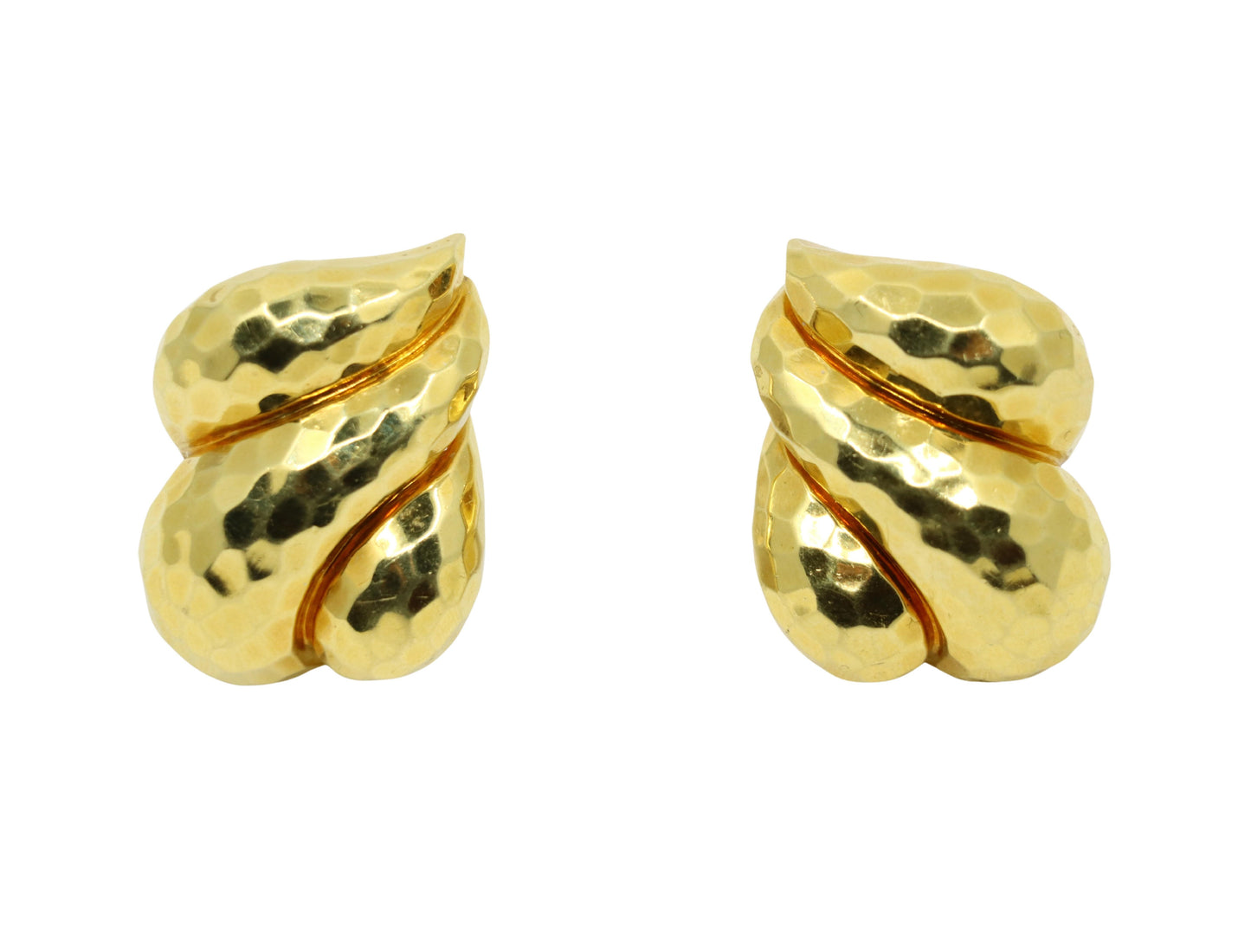 Henry Dunay 18K Gold Textured Earring
