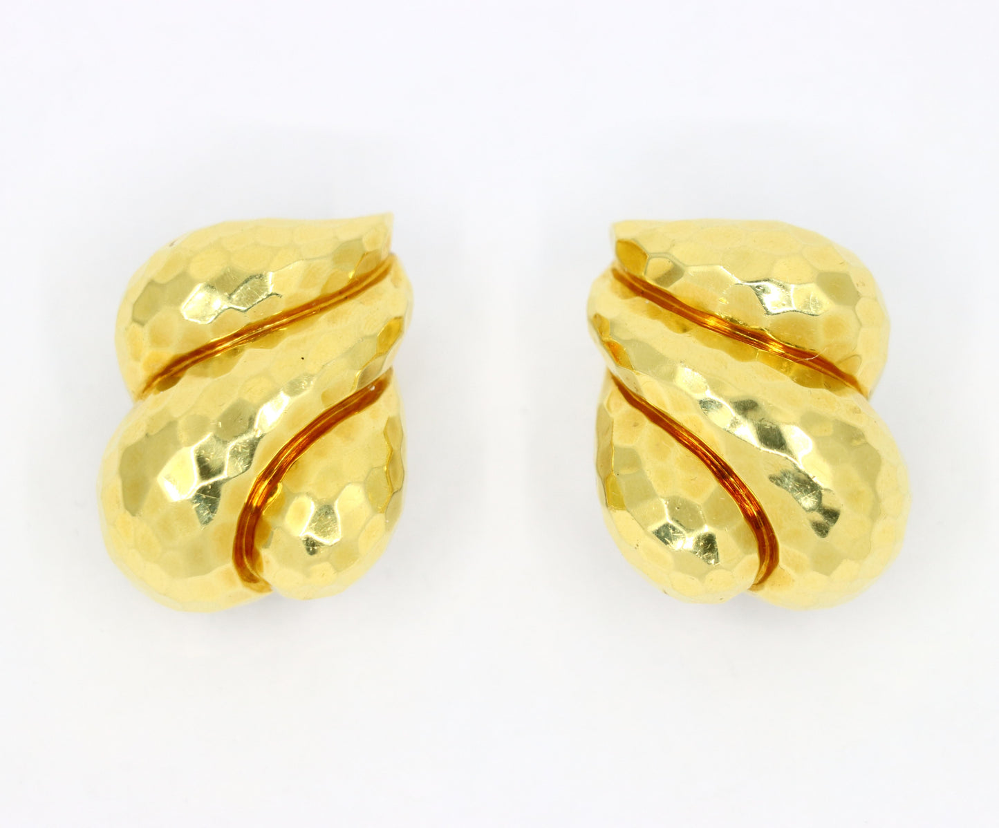 Henry Dunay 18K Gold Textured Earring