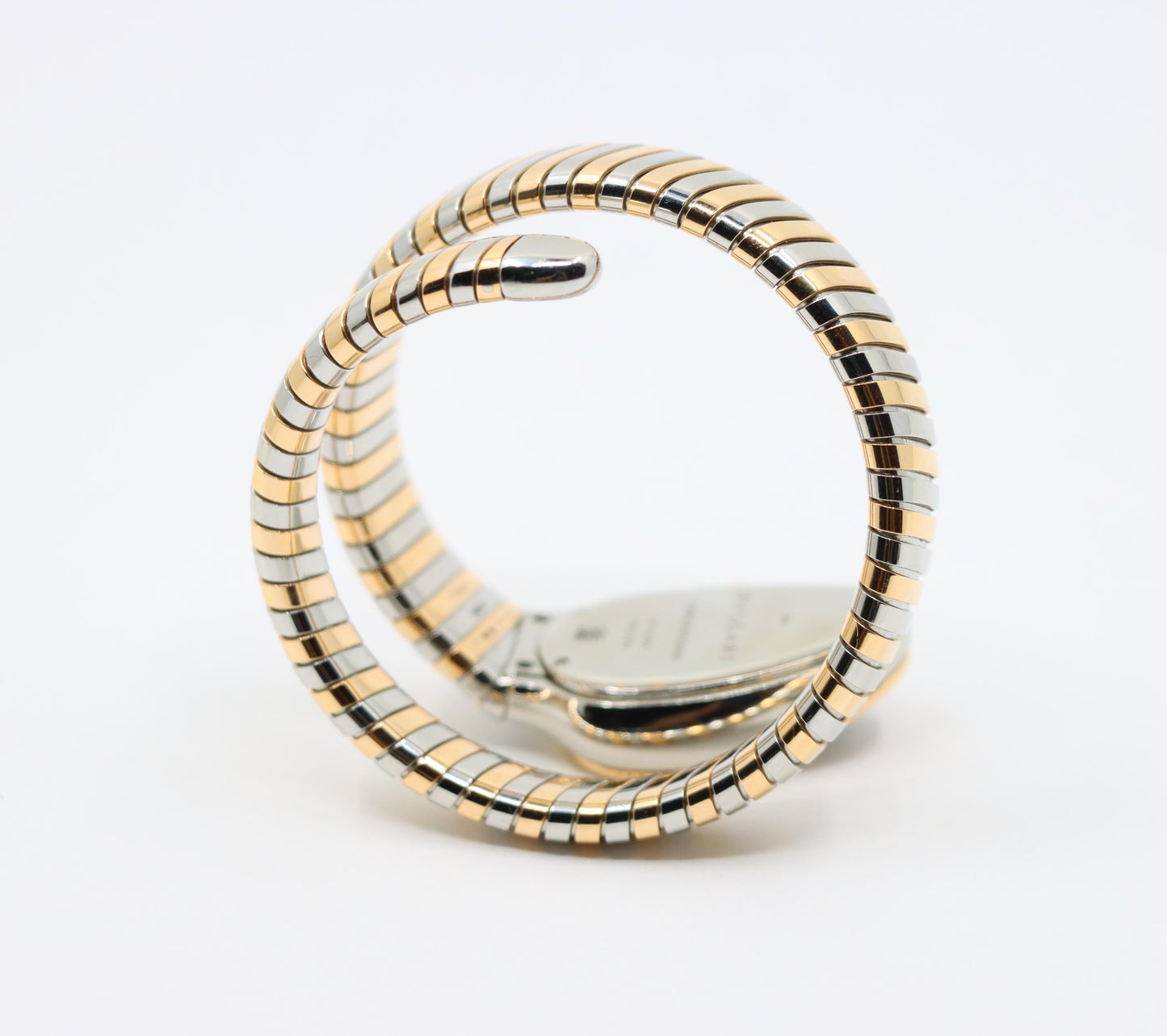 Bulgari Serpenti Tubogas 18K Rose Gold Stainless Diamond Single Twist Watch