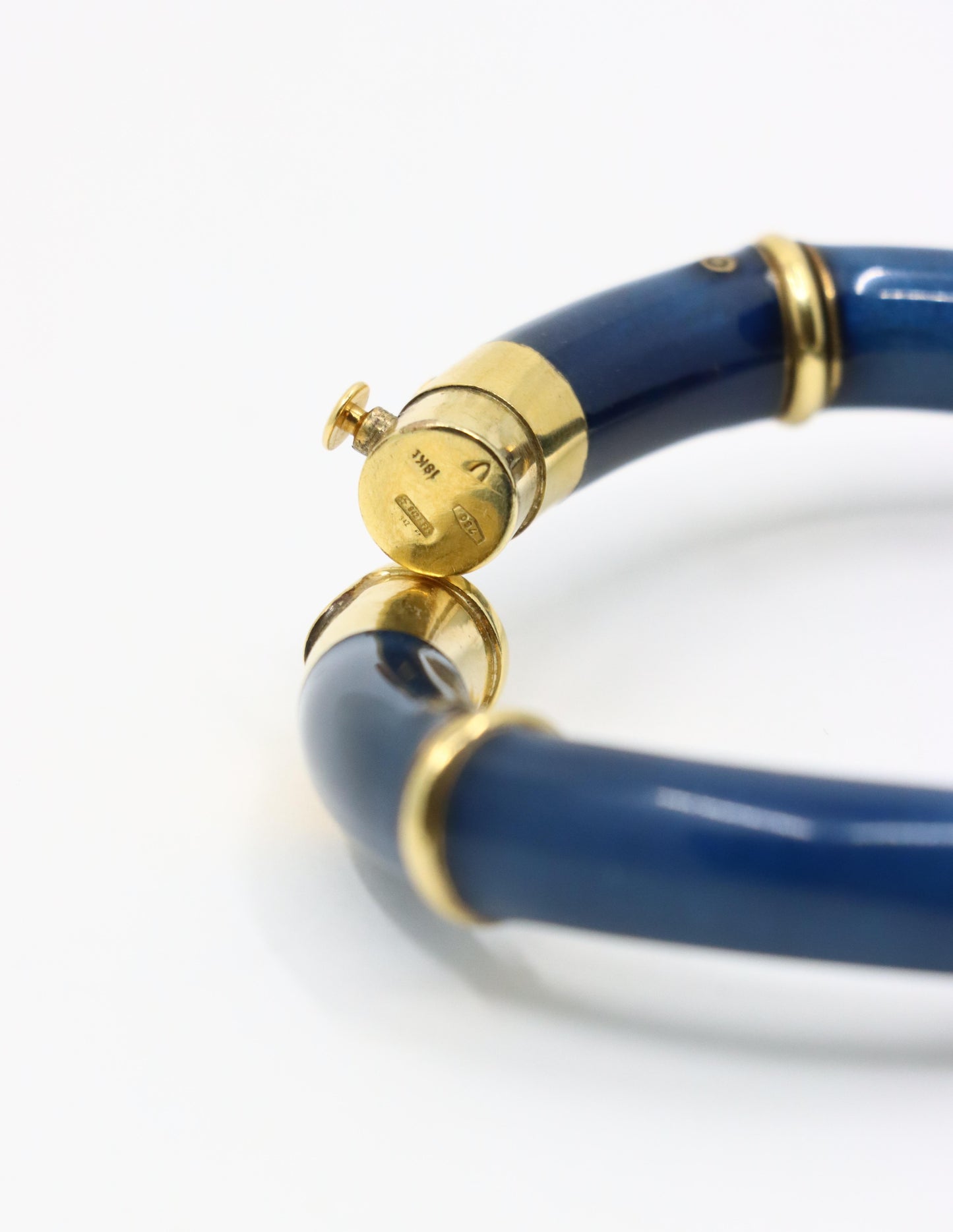 Vintage La Nouvelle Bague 18K Gold Enamel Bracelet