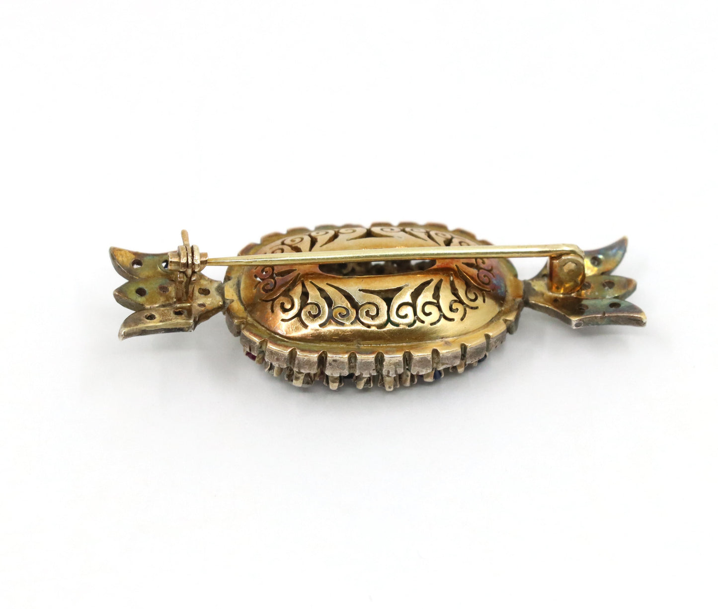 18K Gold & Silver Muti-Gem Candy Brooch