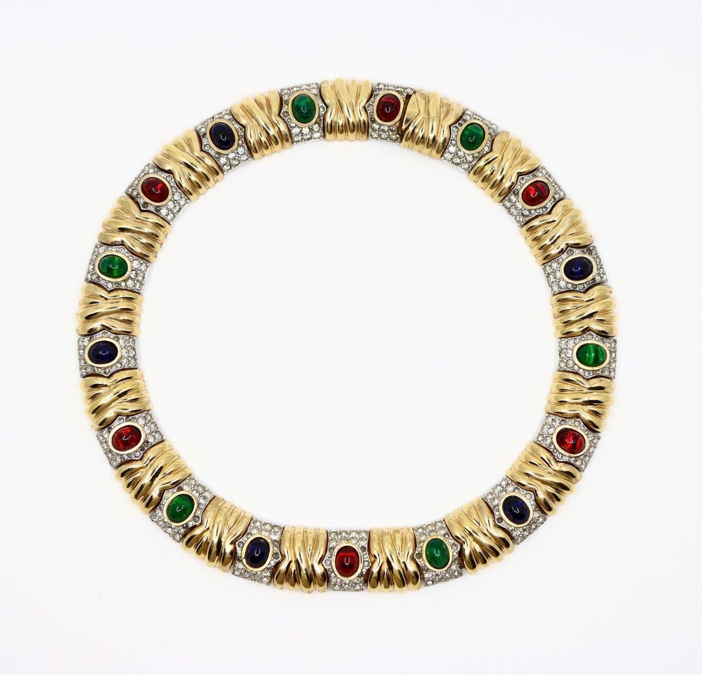 Vintage Ciner Dynasty Style Gold-tone Rhinestone Choker Necklace