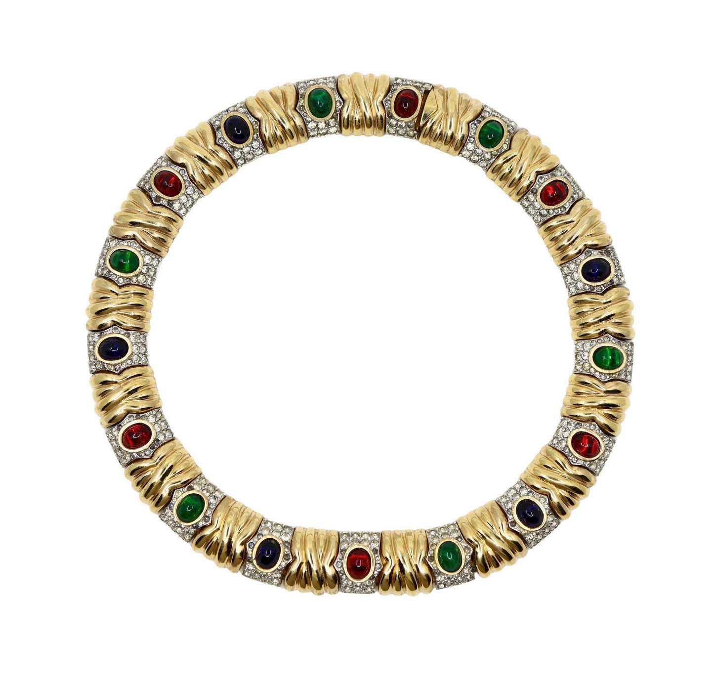 Vintage Ciner Dynasty Style Gold-tone Rhinestone Choker Necklace