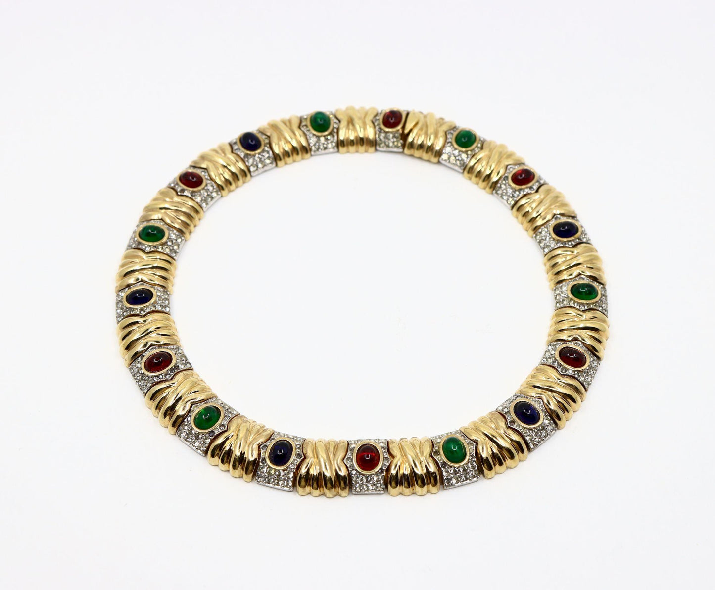 Vintage Ciner Dynasty Style Gold-tone Rhinestone Choker Necklace