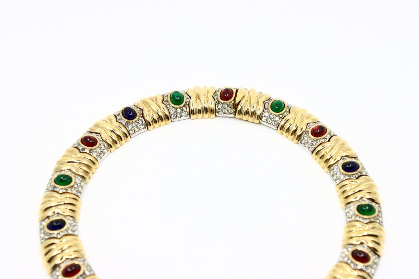 Vintage Ciner Dynasty Style Gold-tone Rhinestone Choker Necklace