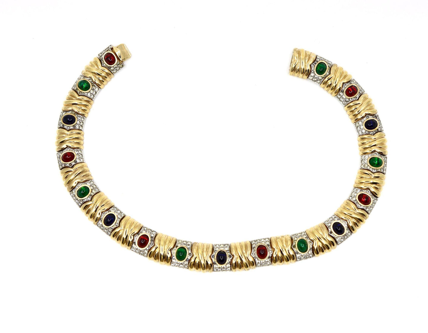 Vintage Ciner Dynasty Style Gold-tone Rhinestone Choker Necklace