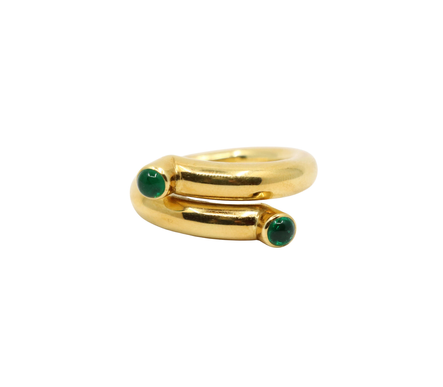 Tiffany & Co. Schlumberger 18K Gold Emerald Coil Ring