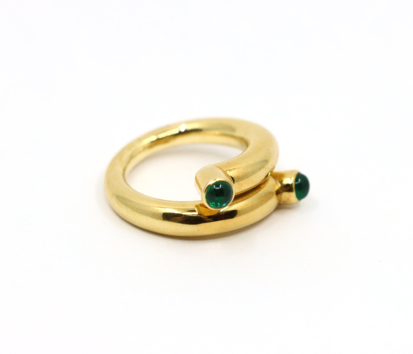 Tiffany & Co. Schlumberger 18K Gold Emerald Coil Ring