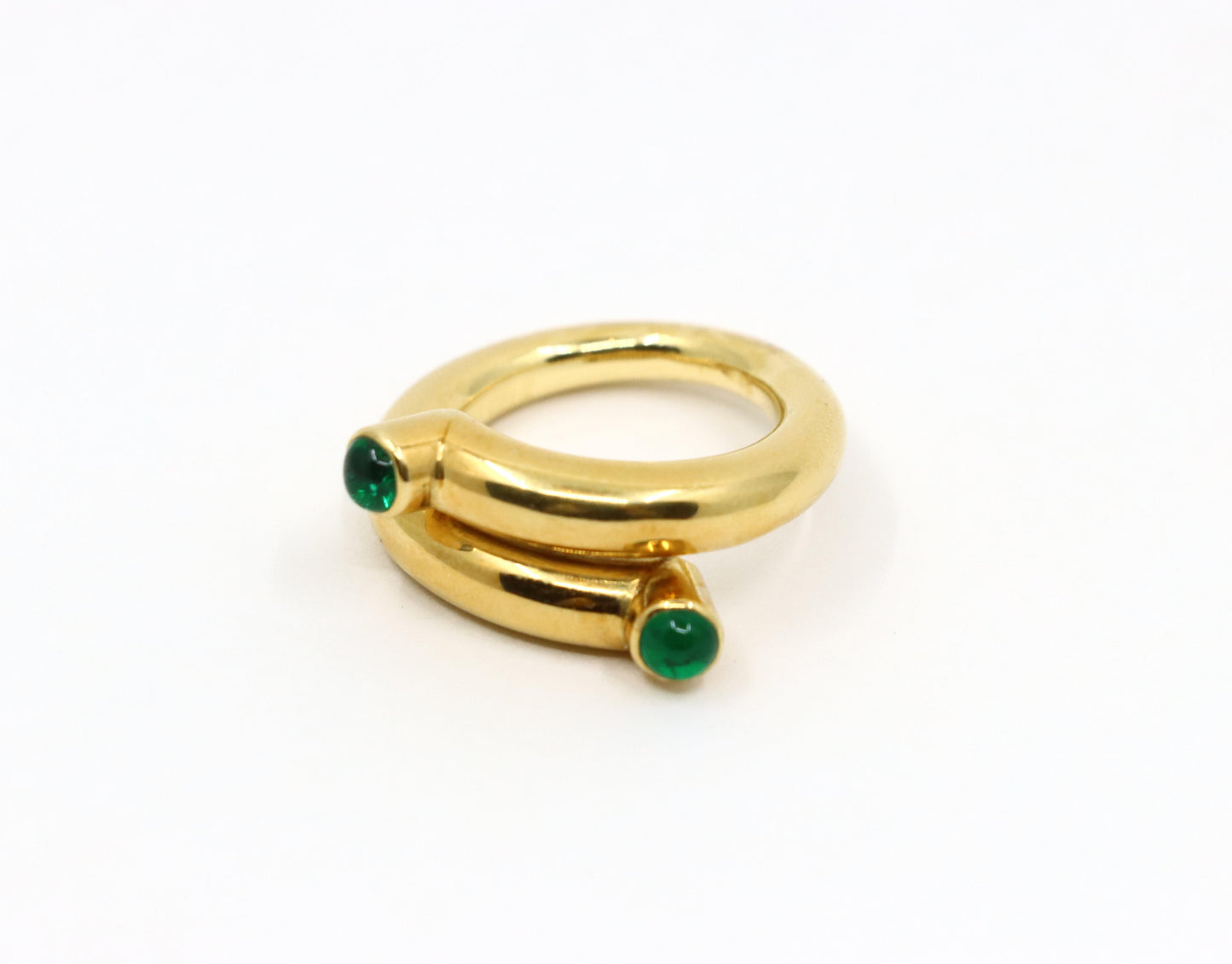 Tiffany & Co. Schlumberger 18K Gold Emerald Coil Ring