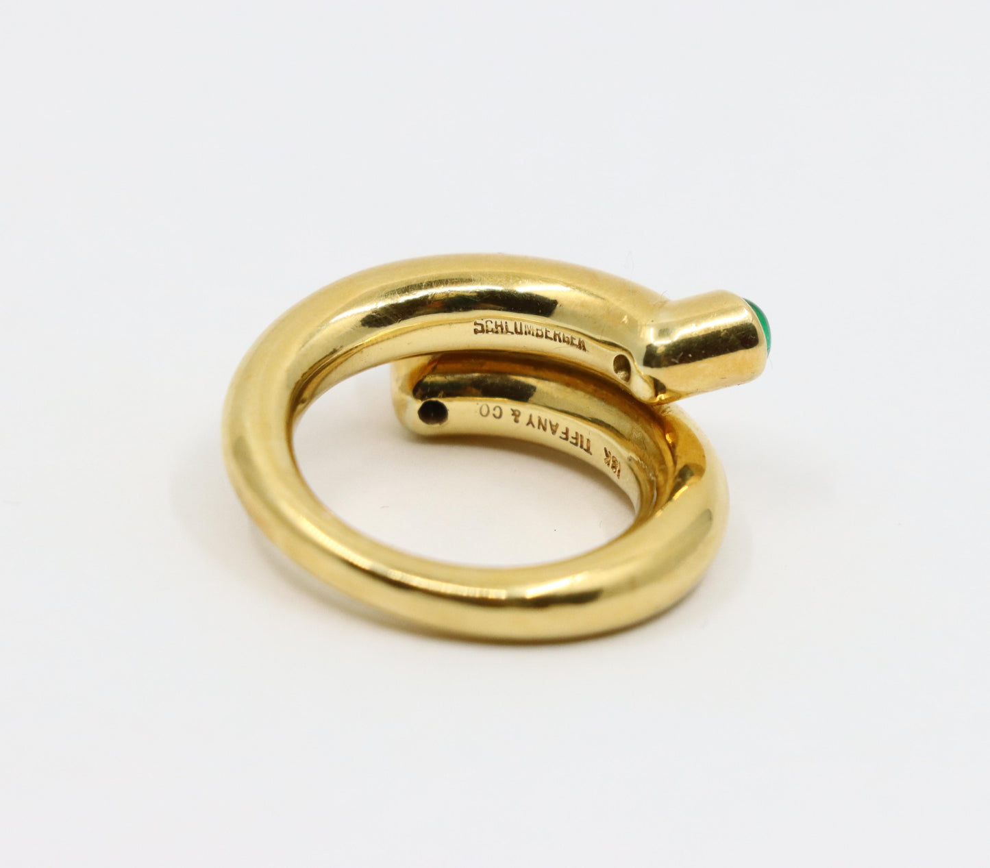 Tiffany & Co. Schlumberger 18K Gold Emerald Coil Ring