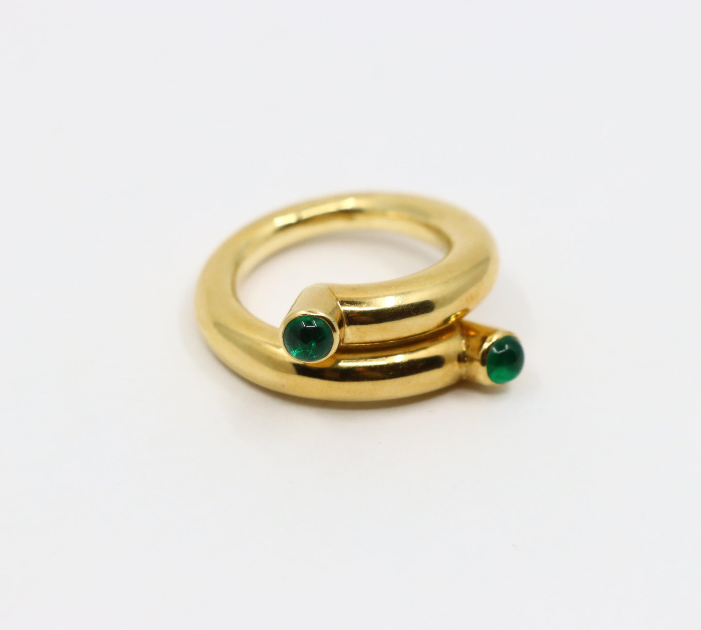 Tiffany & Co. Schlumberger 18K Gold Emerald Coil Ring