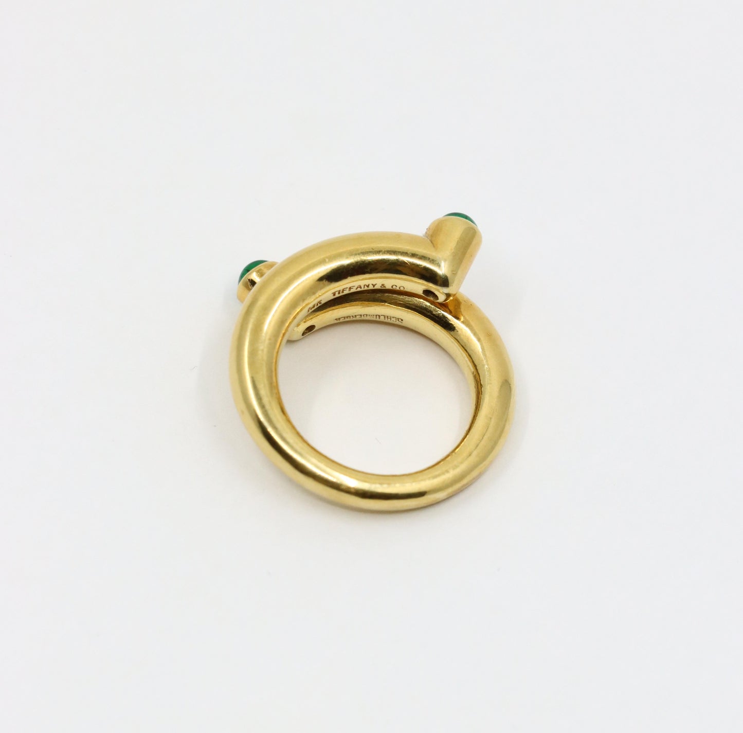 Tiffany & Co. Schlumberger 18K Gold Emerald Coil Ring
