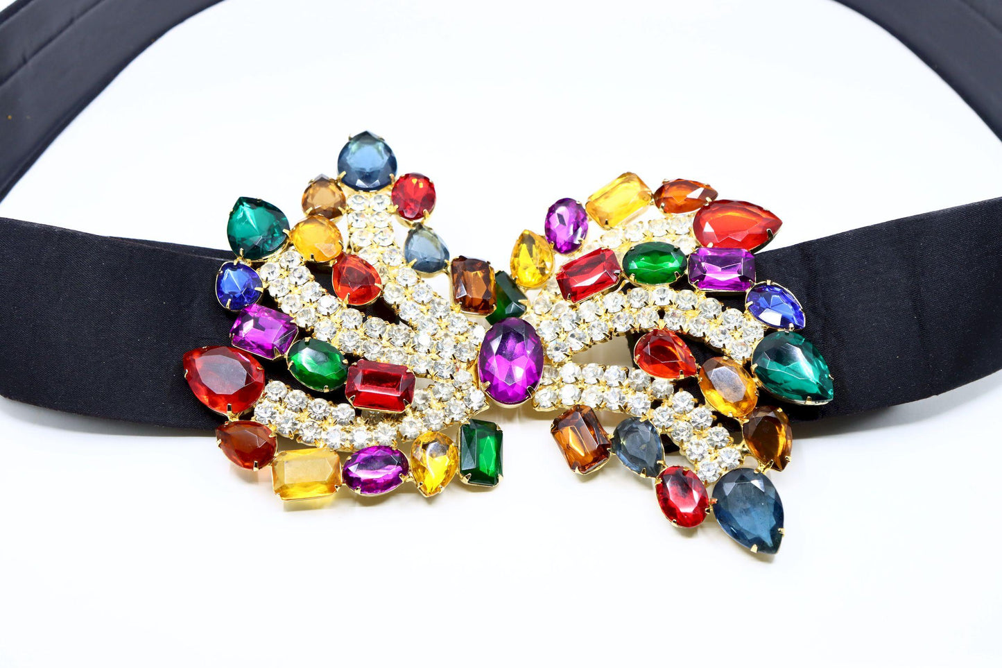 Vintage Crystal Rhinestone Dress Decoration Girdle Runway Fashion Wide Belt