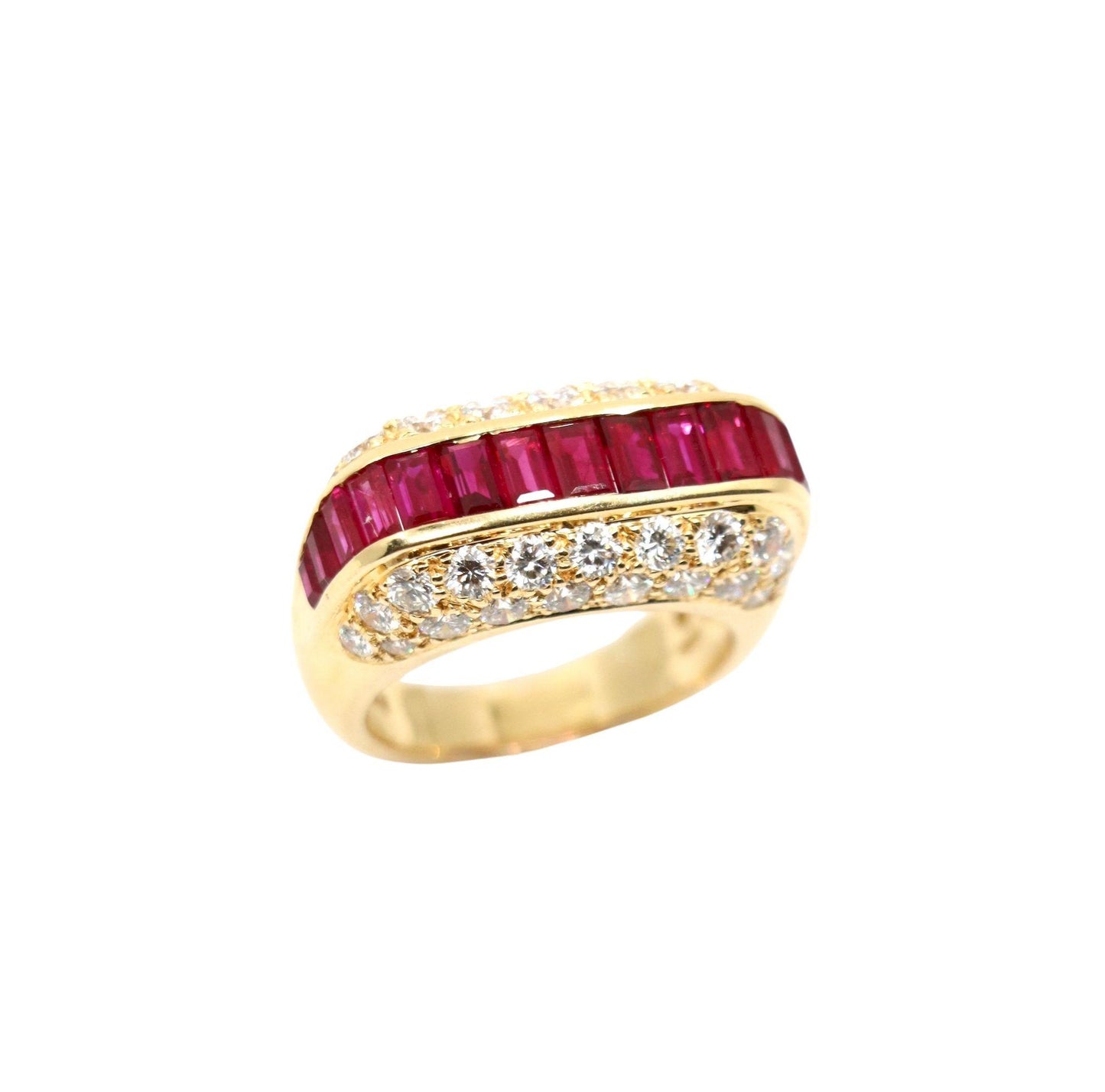 Oscar Heyman 18K Gold Diamond Ruby Ring