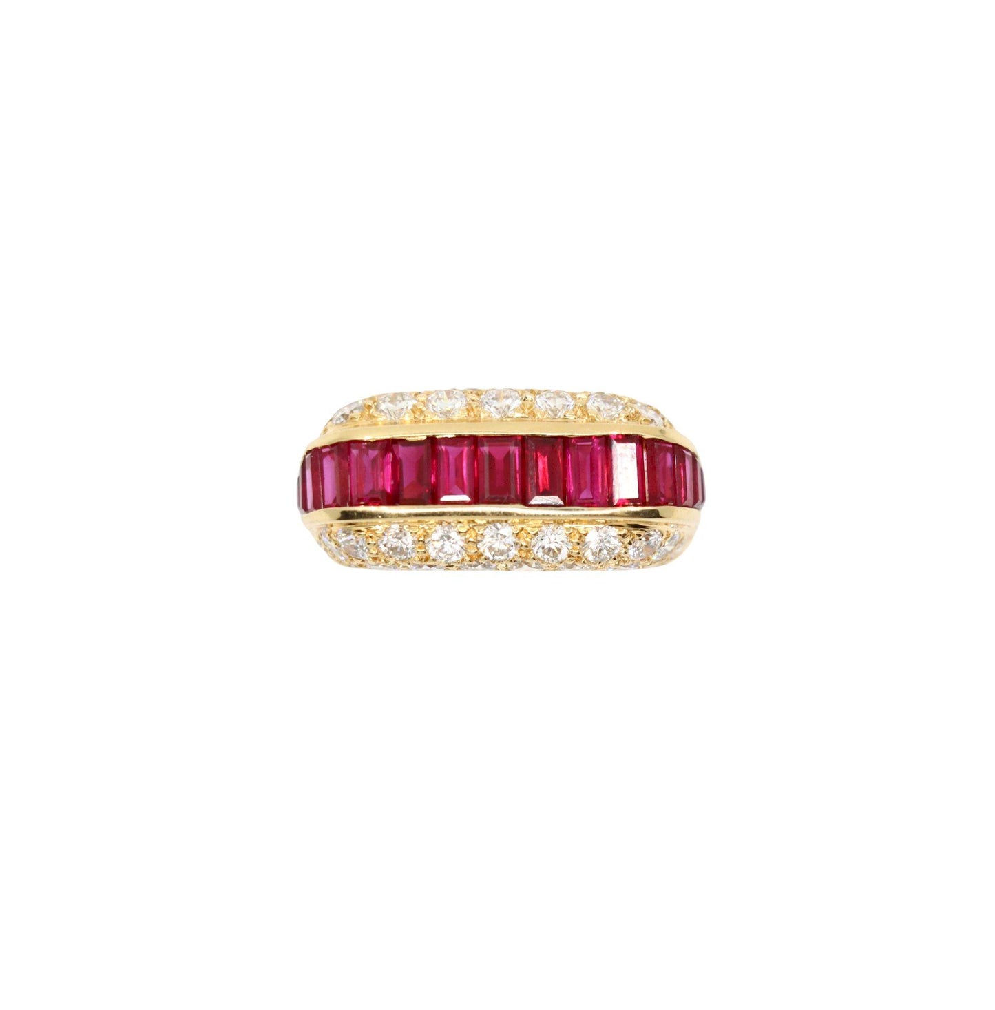 Oscar Heyman 18K Gold Diamond Ruby Ring