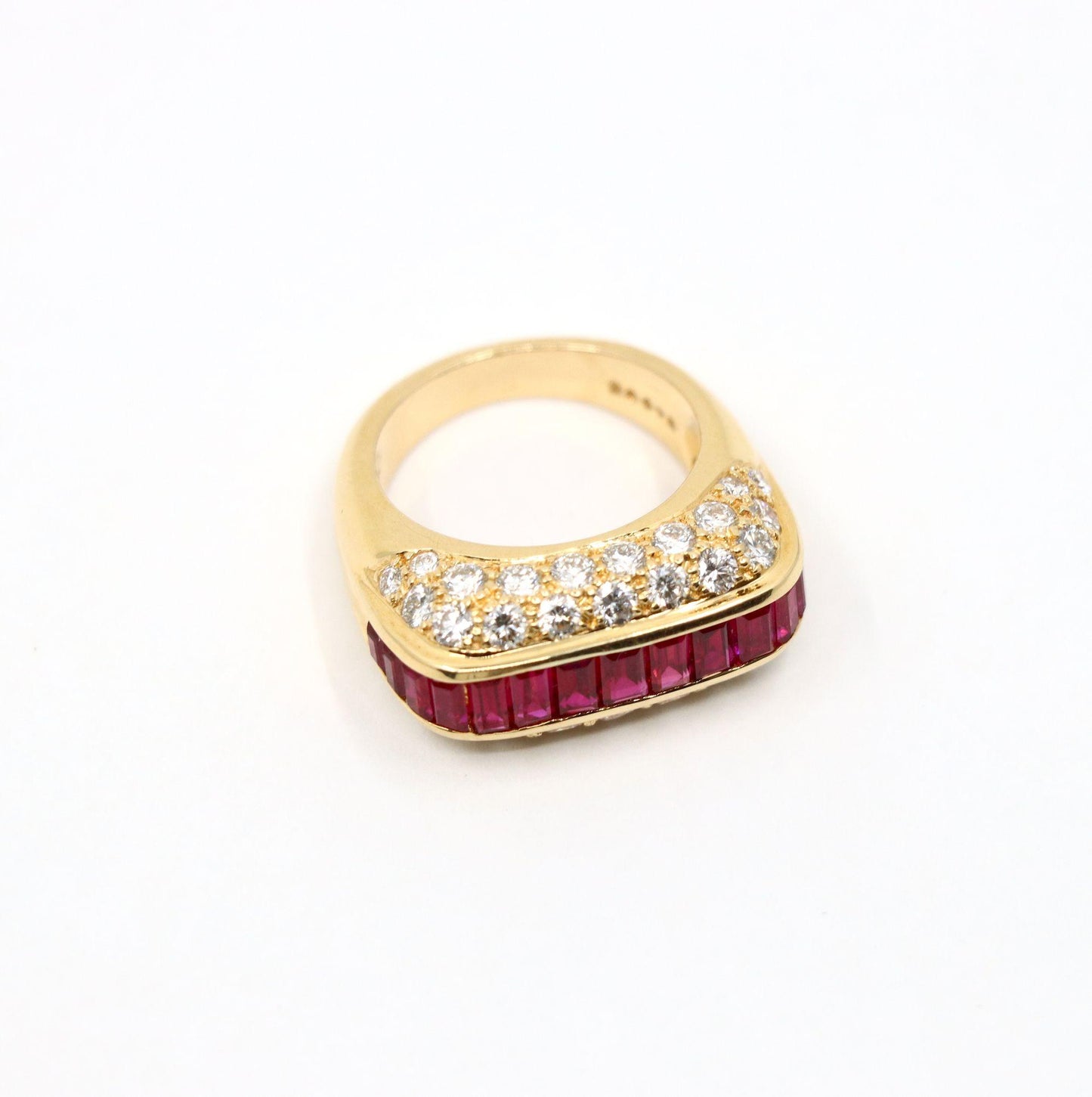 Oscar Heyman 18K Gold Diamond Ruby Ring