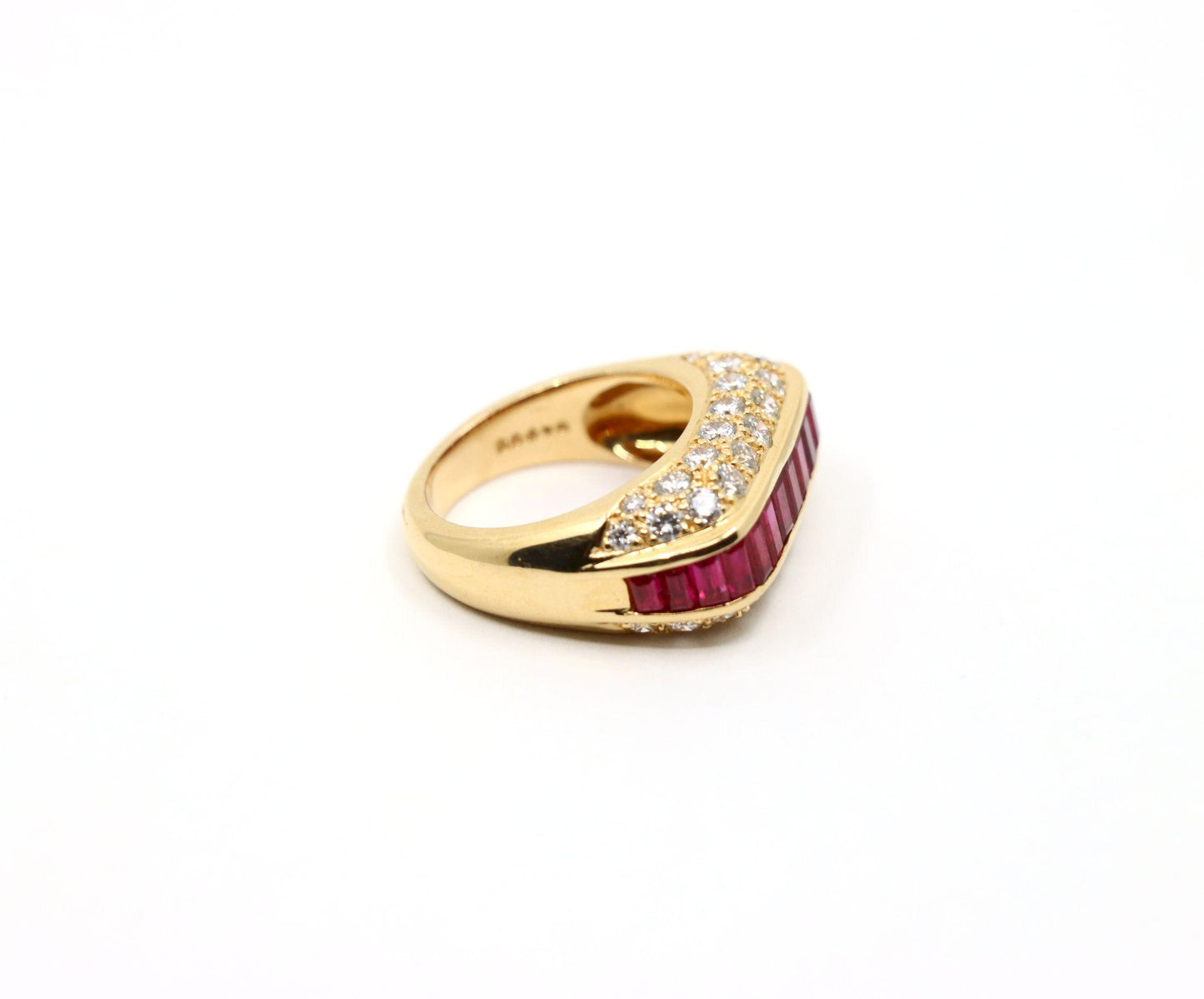 Oscar Heyman 18K Gold Diamond Ruby Ring