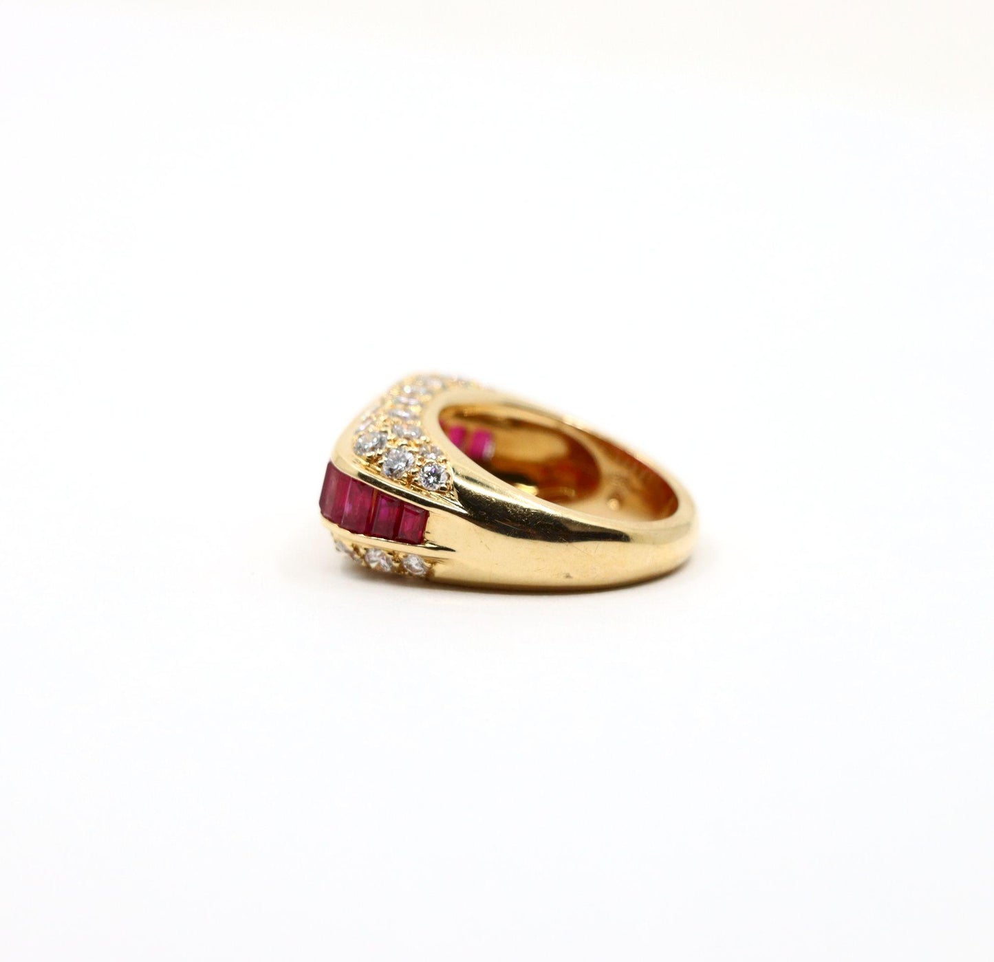 Oscar Heyman 18K Gold Diamond Ruby Ring
