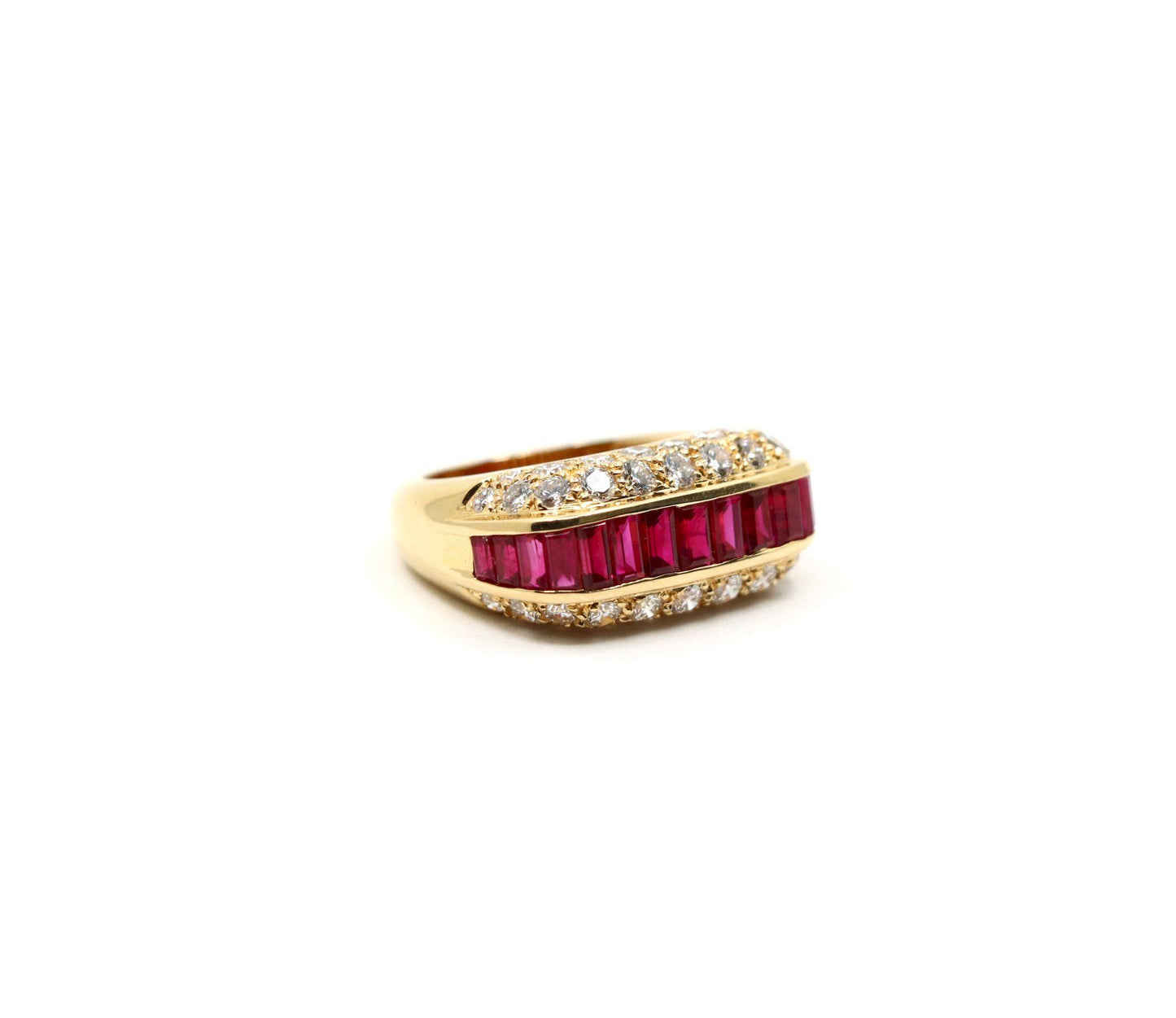 Oscar Heyman 18K Gold Diamond Ruby Ring