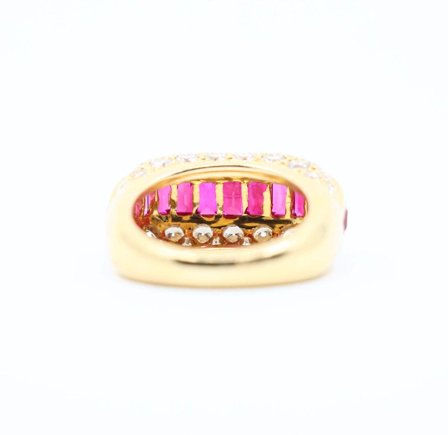 Oscar Heyman 18K Gold Diamond Ruby Ring