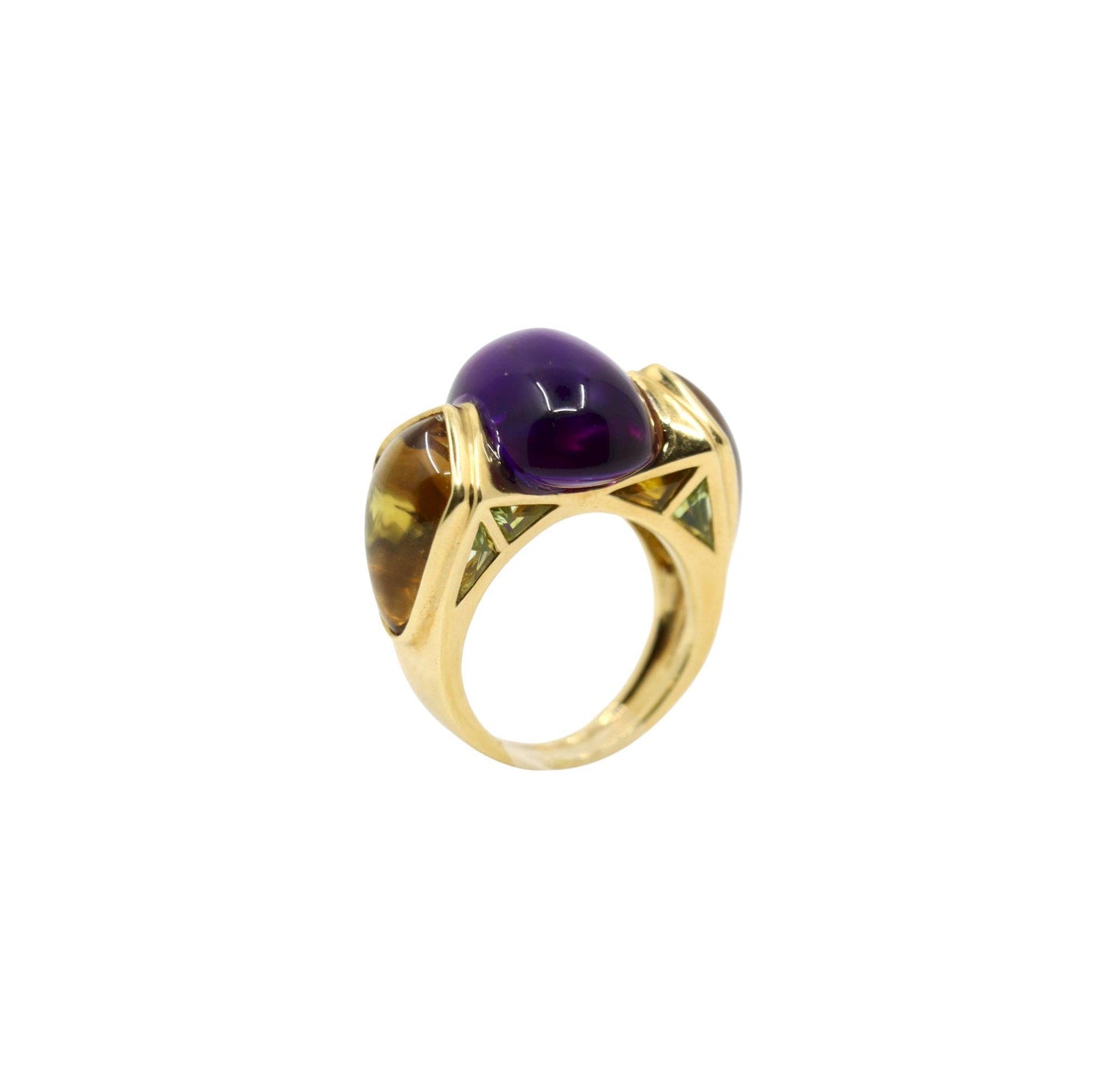 Marina B. 18K Gold Amethyst Citrine Peridot Ring
