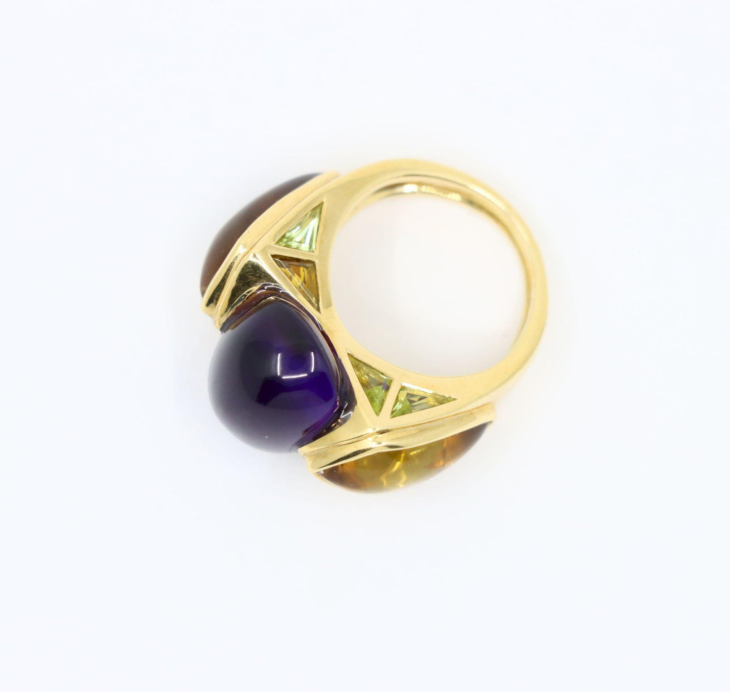 Marina B. 18K Gold Amethyst Citrine Peridot Ring