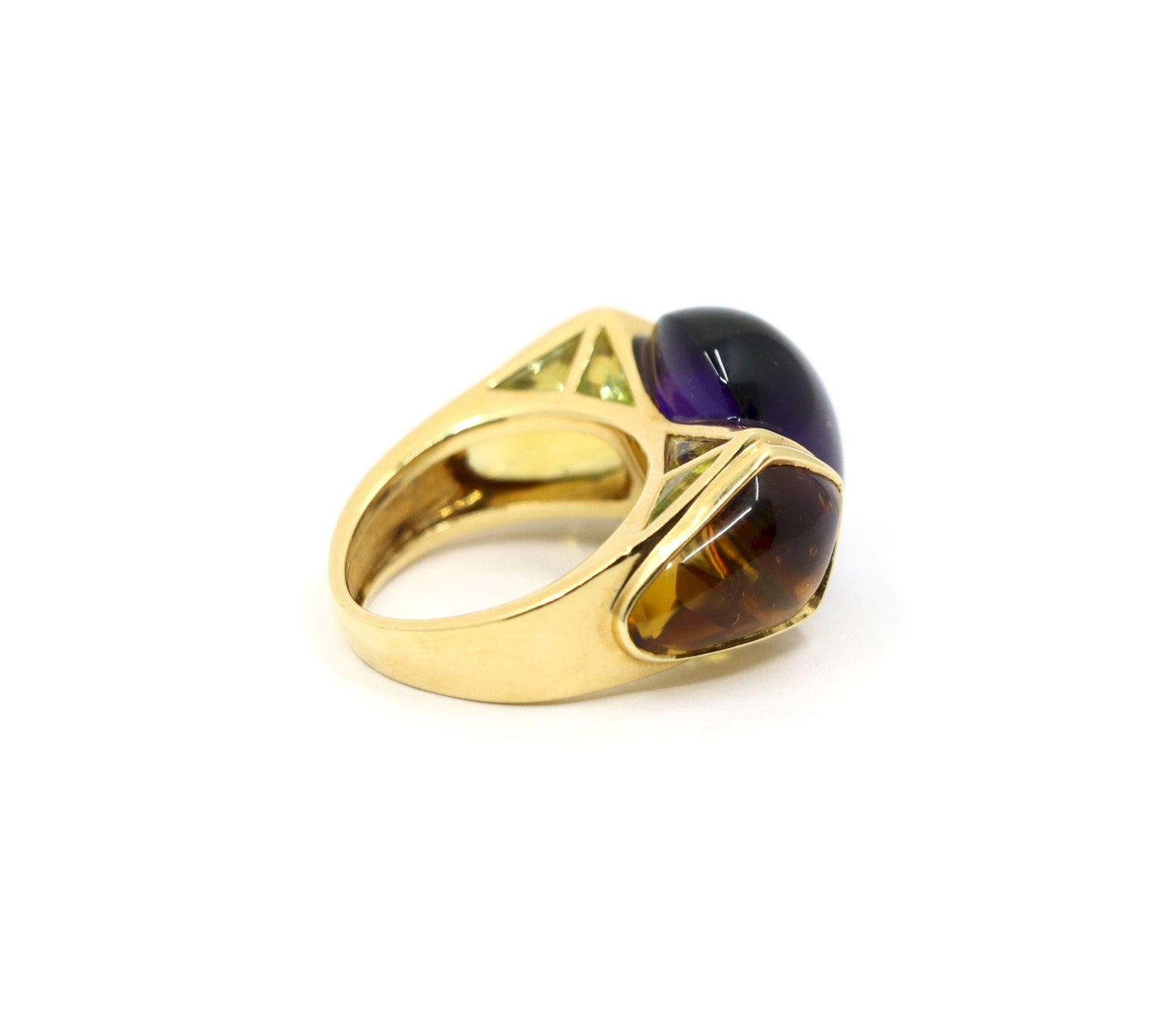 Marina B. 18K Gold Amethyst Citrine Peridot Ring
