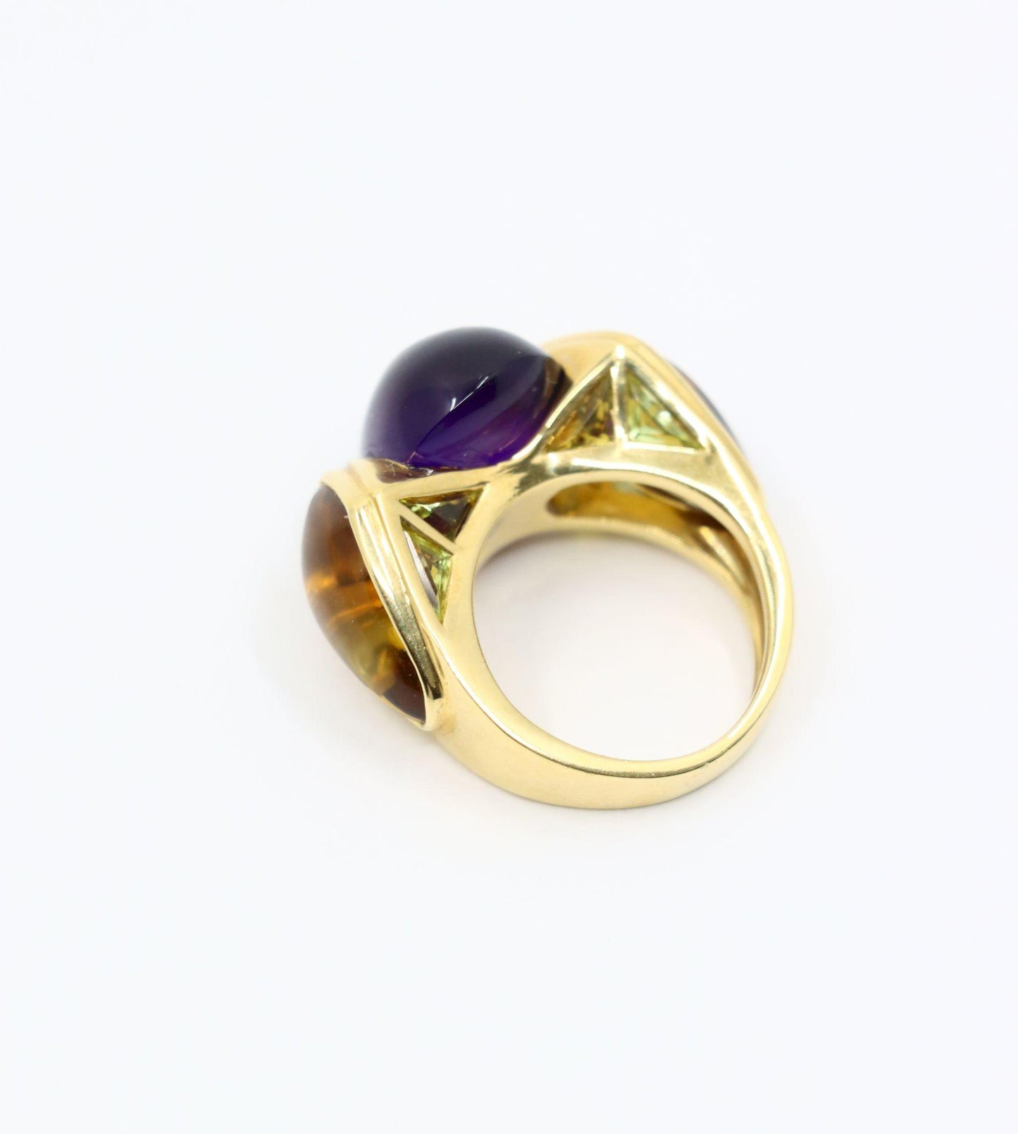 Marina B. 18K Gold Amethyst Citrine Peridot Ring