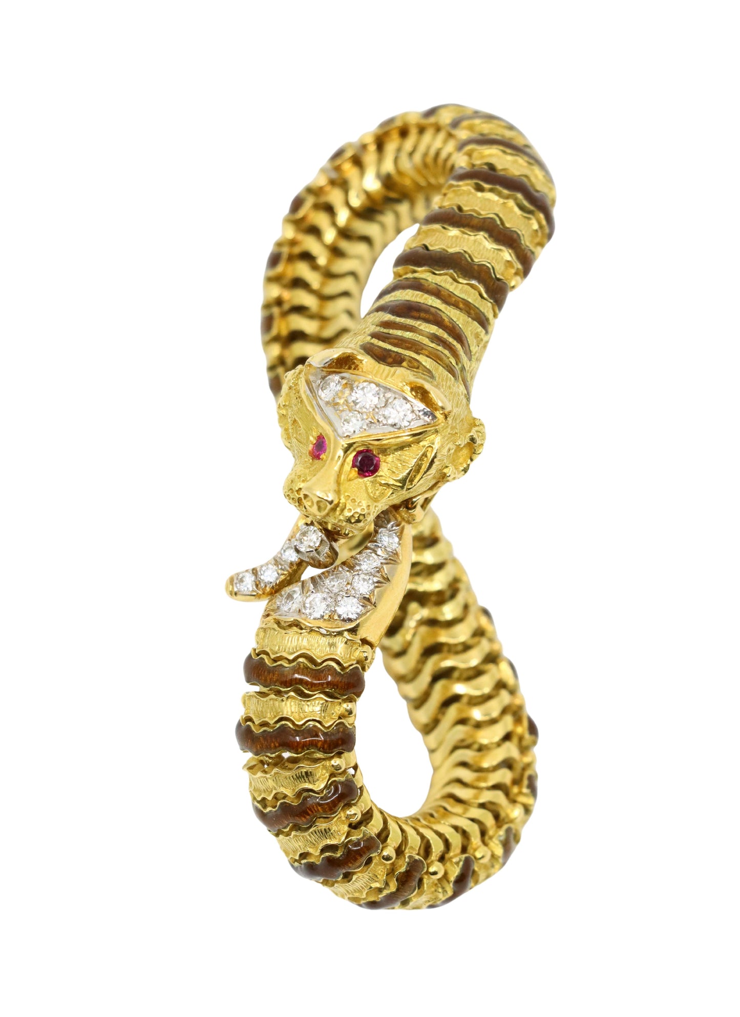 Vintage 18K Yellow Gold Tiger Bracelet