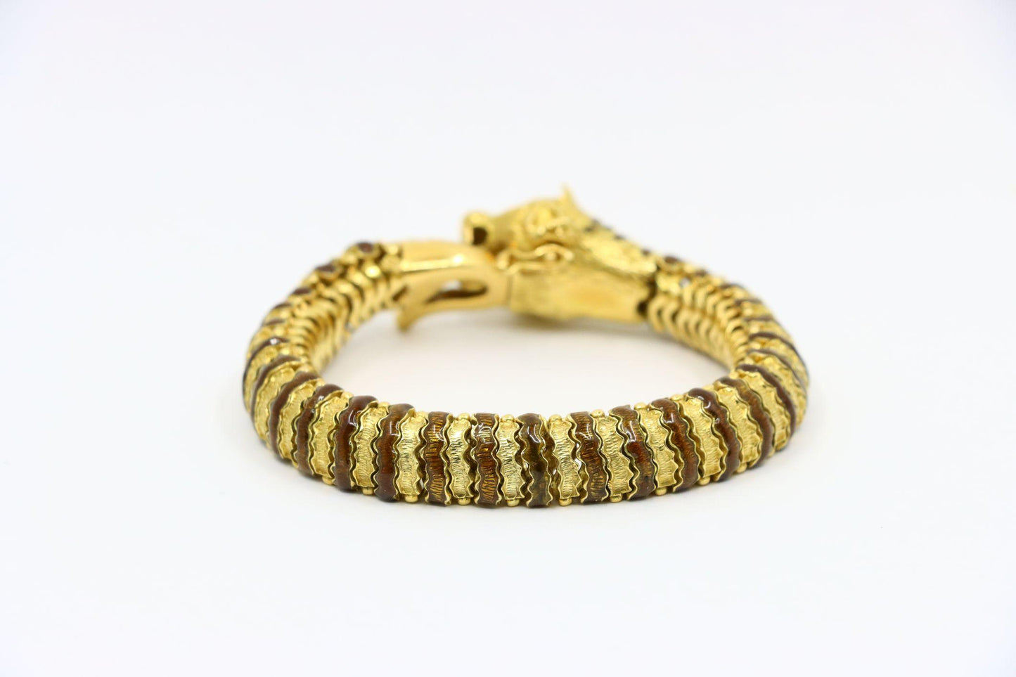 Vintage 18K Yellow Gold Tiger Bracelet