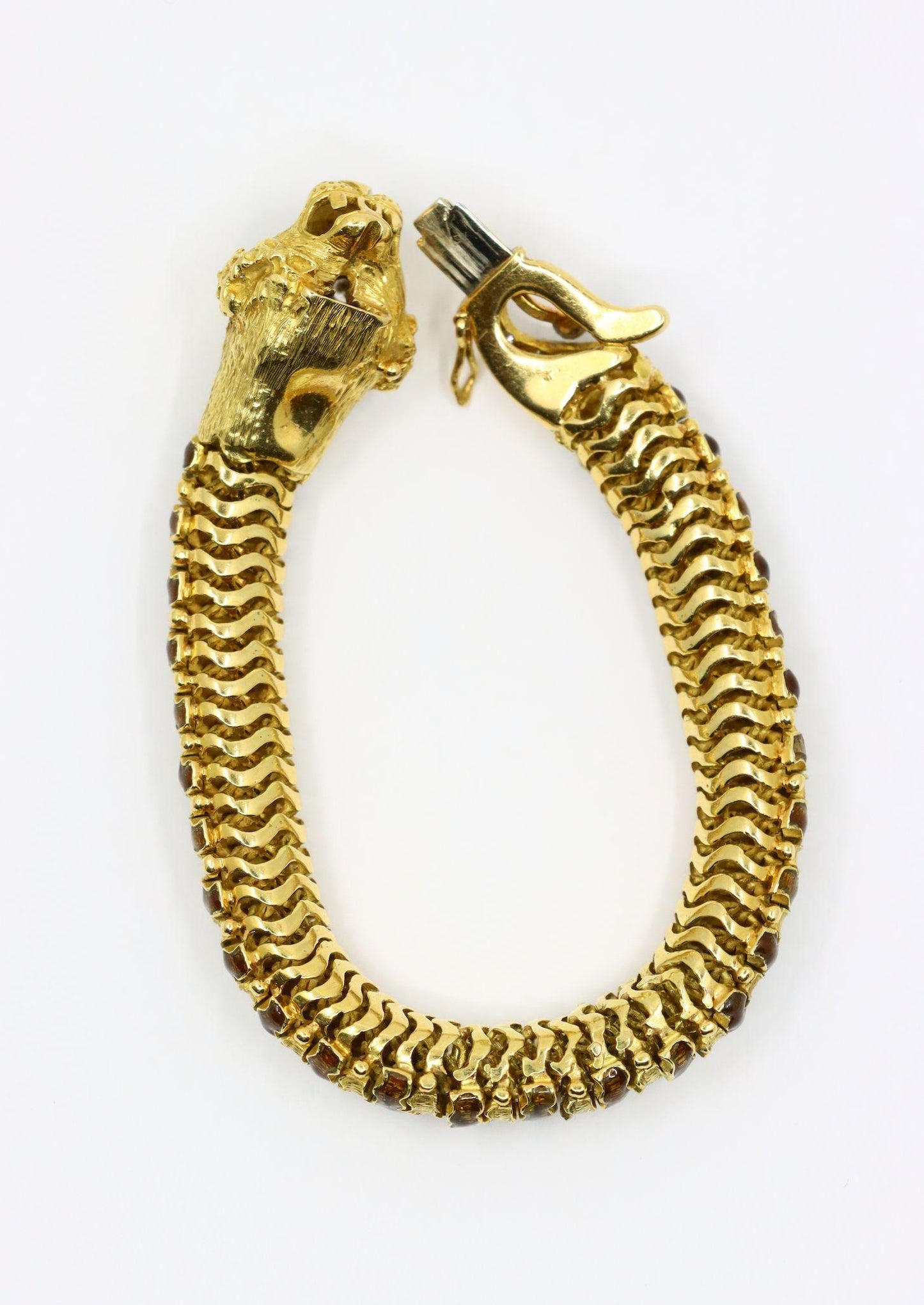 Vintage 18K Yellow Gold Tiger Bracelet