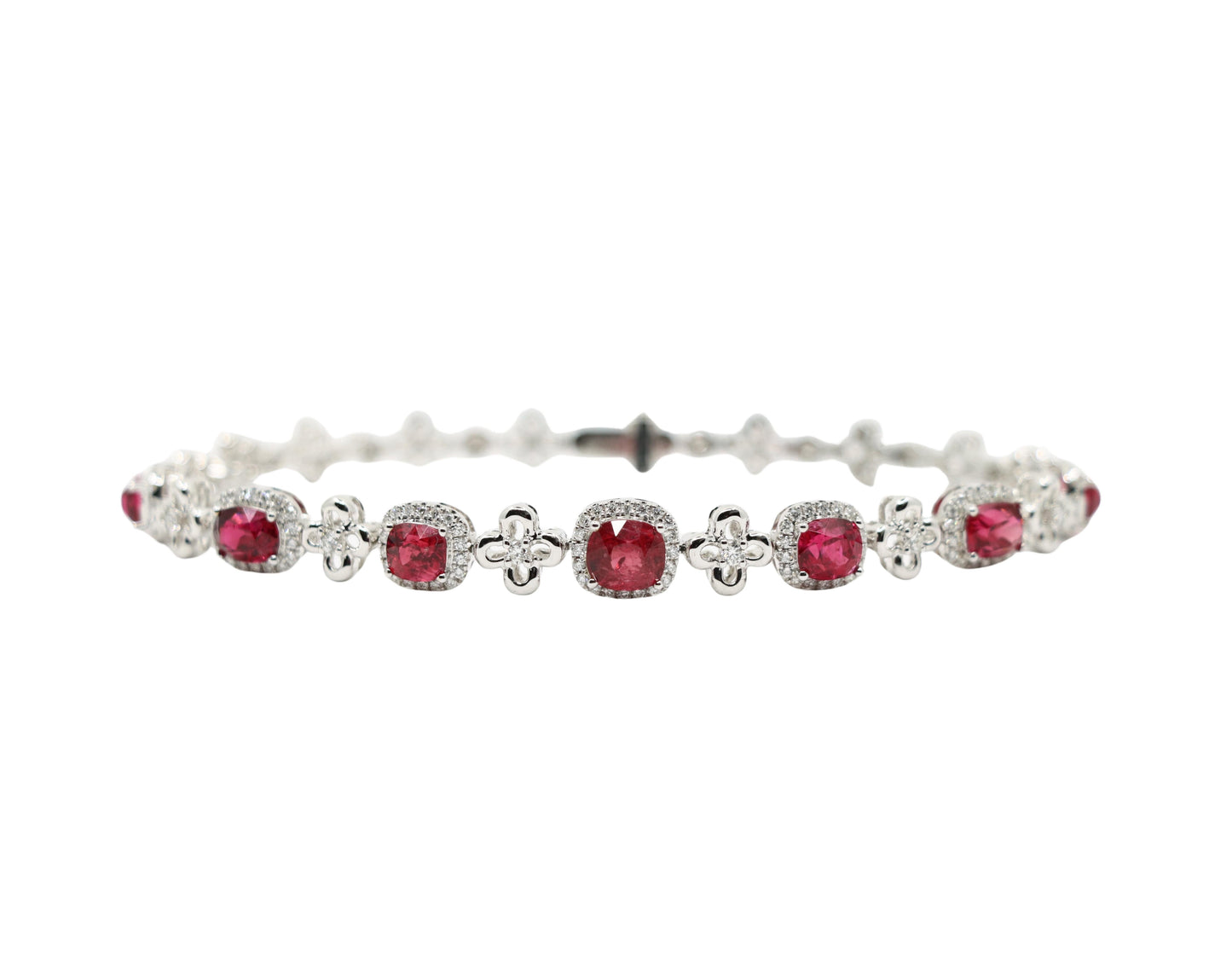 18K White Gold Spinel Diamond Bracelet