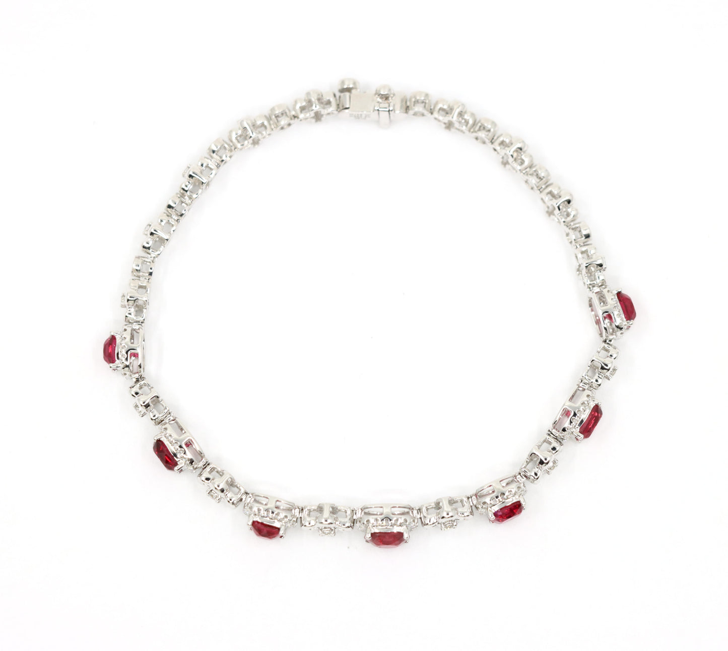 18K White Gold Spinel Diamond Bracelet
