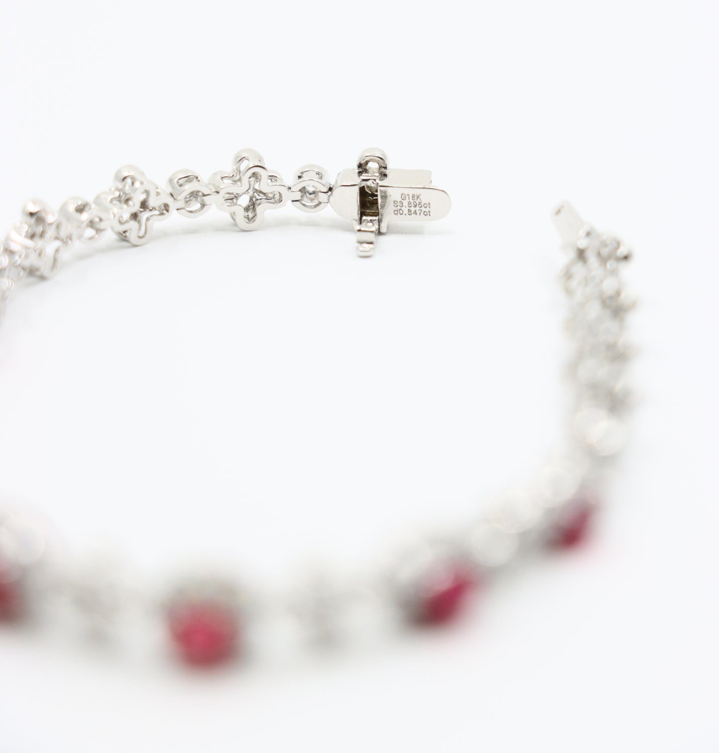 18K White Gold Spinel Diamond Bracelet