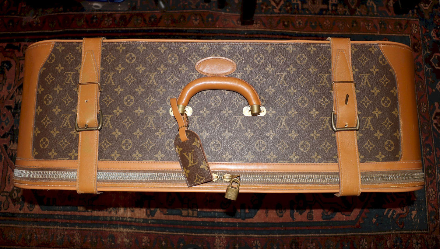 Antique Louis Vuitton Monogram Leather Large Suitcase